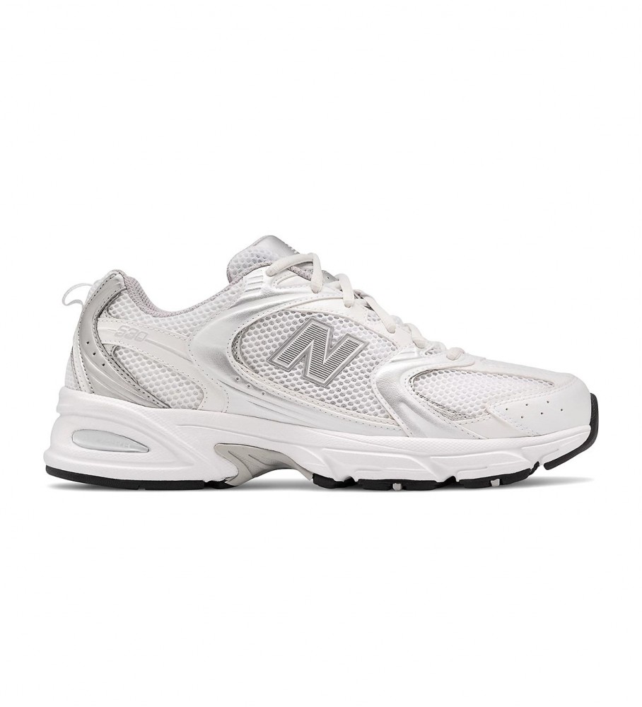 New Balance Unisex. MR530 Sneaker 530 weiß (44), Silber, Wohnung, Schnürsenkel, Lässig, Sportlich, Laufen