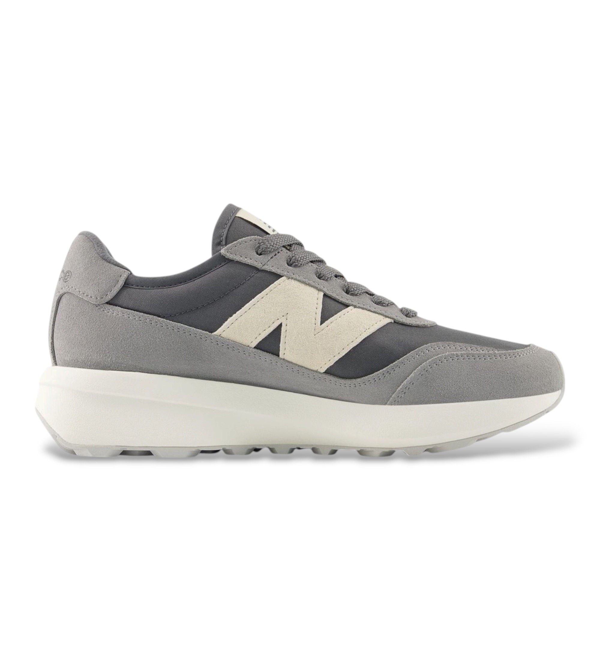 New Balance Unisex. U370V1 Leder-Sneaker 370 grau (38), Wohnung, Wildleder, Schnürsenkel, Lässig