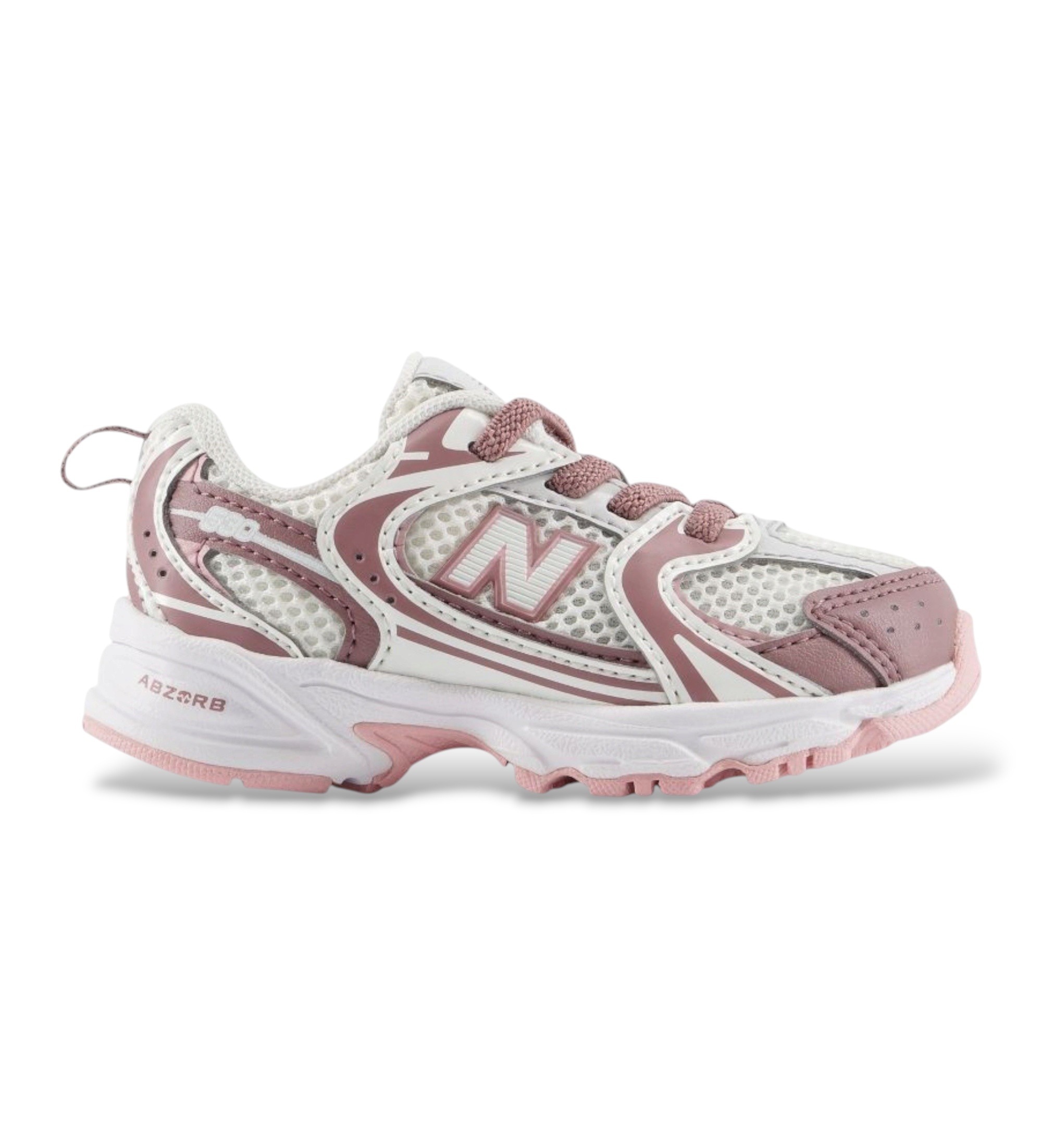 New Balance Unisex für Kinder. I530V1_KL Leder-Sneaker 530 Bungee Lace, beige (20), Wohnung, Schnürsenkel, Lässig, Kinderbekleidung