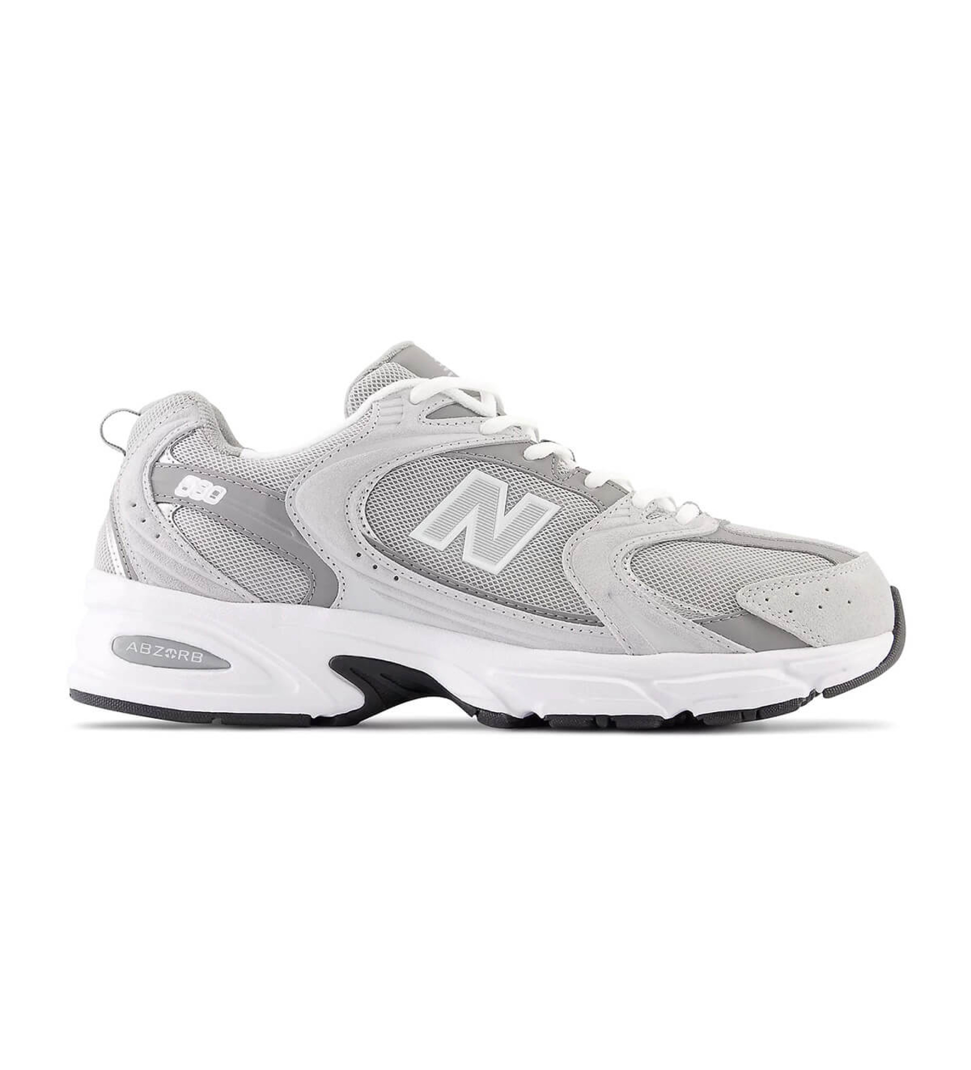 New Balance für Herren. MR530 Turnschuhe aus Leder 530 grau (39.5), Wohnung, Schnürsenkel, Lässig