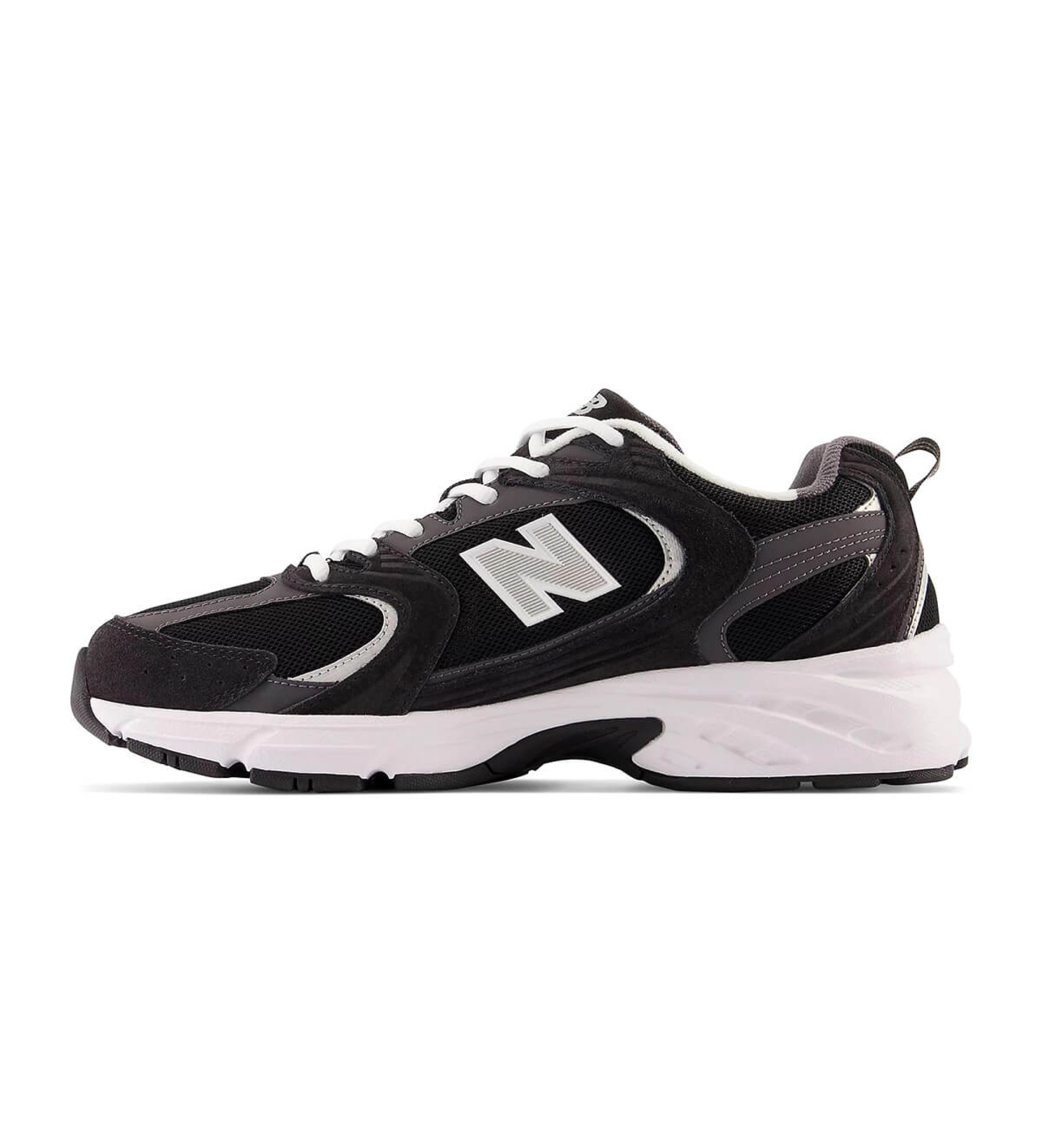 New Balance dla m??czyzn. MR530 Skórzane buty sportowe 530 czarne (55), Skóra, Czarny, Mapa, Smycze, Zwykły