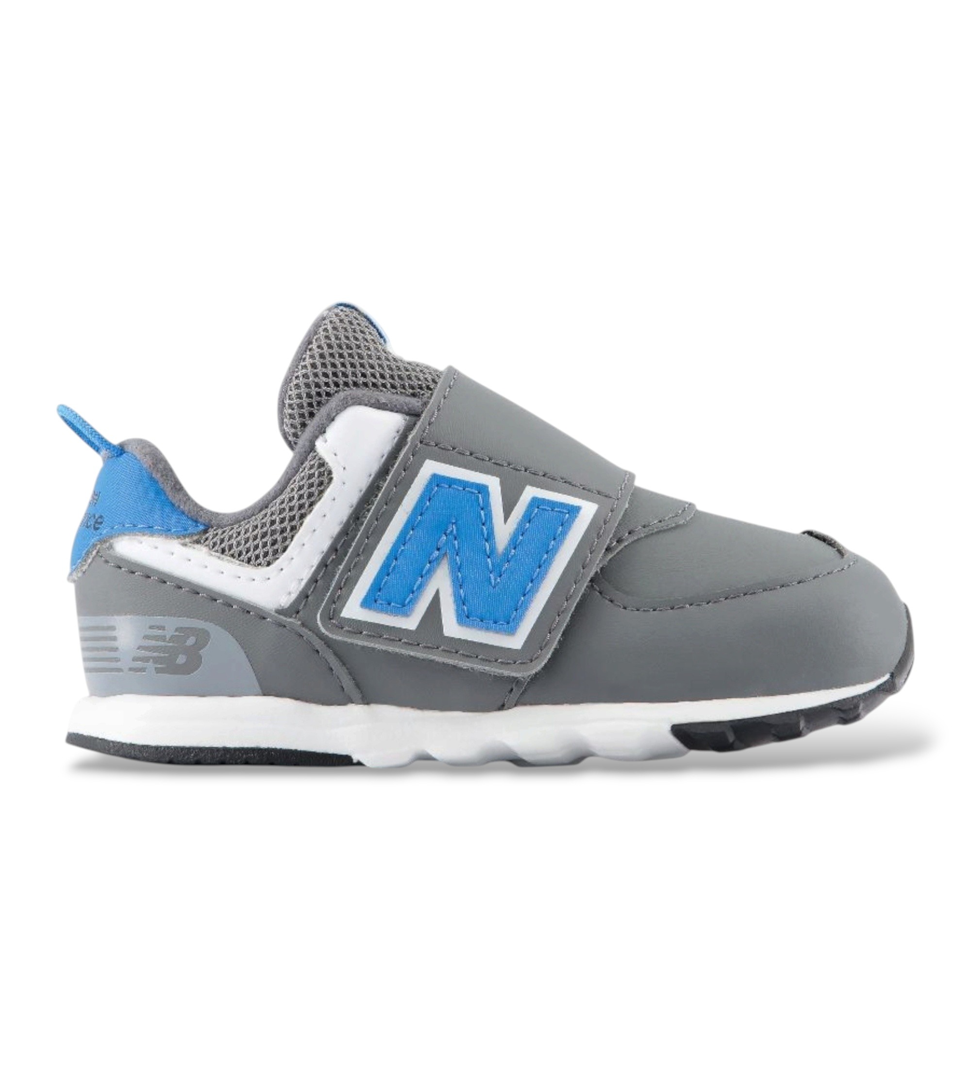 New Balance Unisex für Kinder. I574V2_KL 574 NEWB Hook & Loop Sneaker aus Leder, grau (25), Wohnung, Klettverschluss, Sportlich, Kinderb