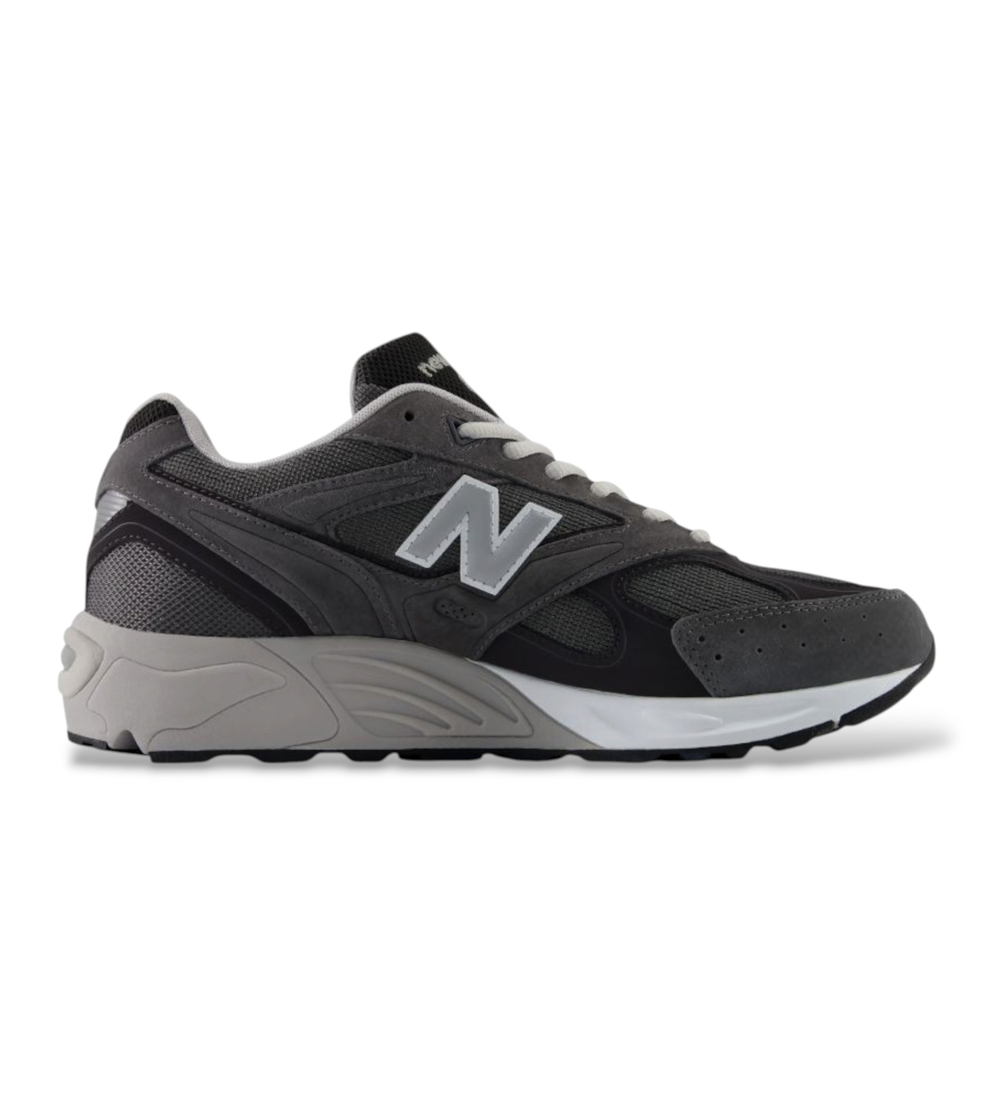New Balance Unisex. U880RV1_LI Leder-Sneaker 880R, dunkelgrau (43), Wohnung, Spaltleder, Schnürsenkel, Lässig