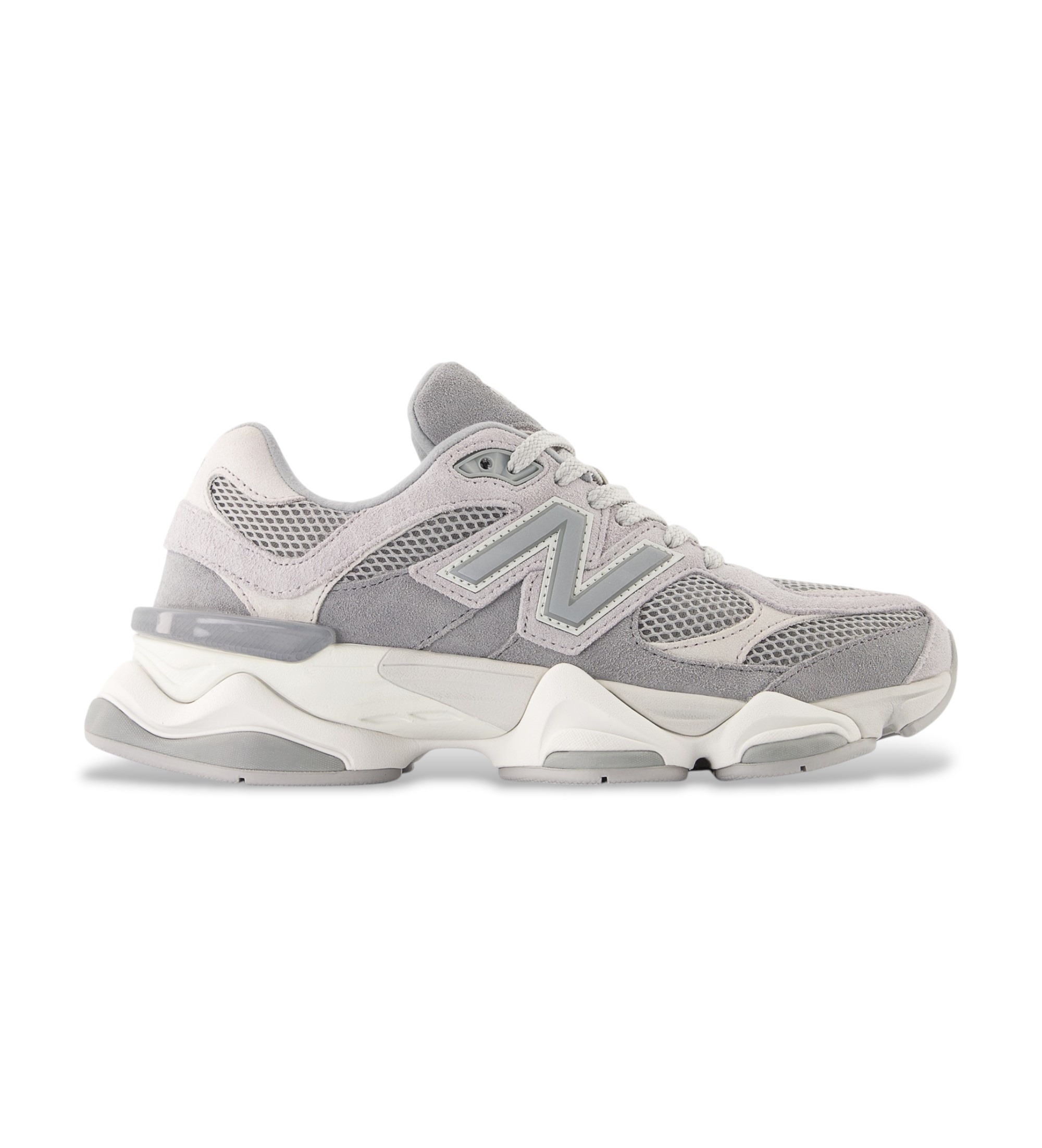 New Balance Unisex. U9060V1 Leder-Sneaker 9060, grau (40.5), Wohnung, Spaltleder, Schnürsenkel, Lässig