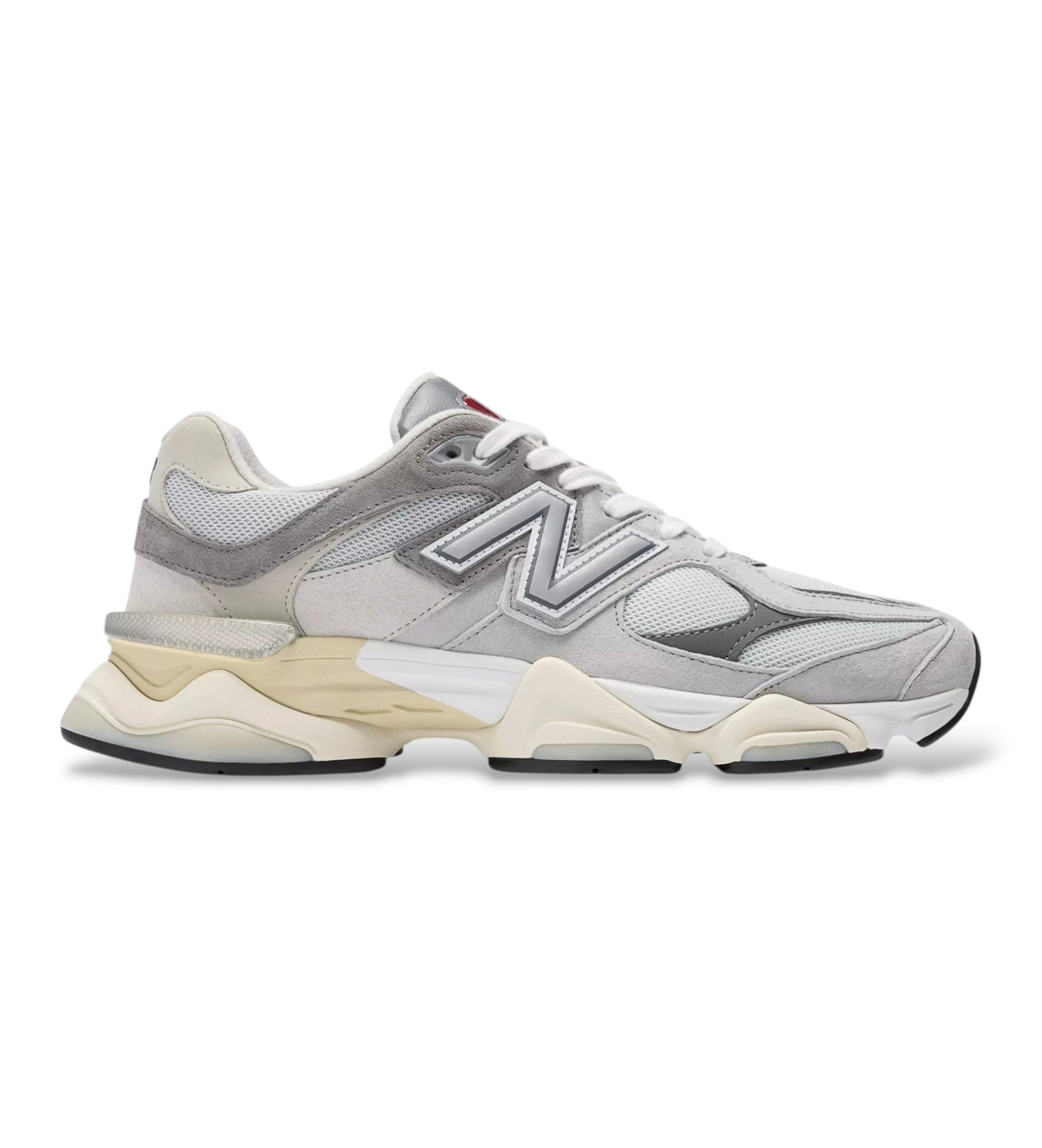 New Balance für Herren. U9060V1 Leder-Sneaker 9060, grau (37), Wohnung, Spaltleder, Schnürsenkel, Lässig