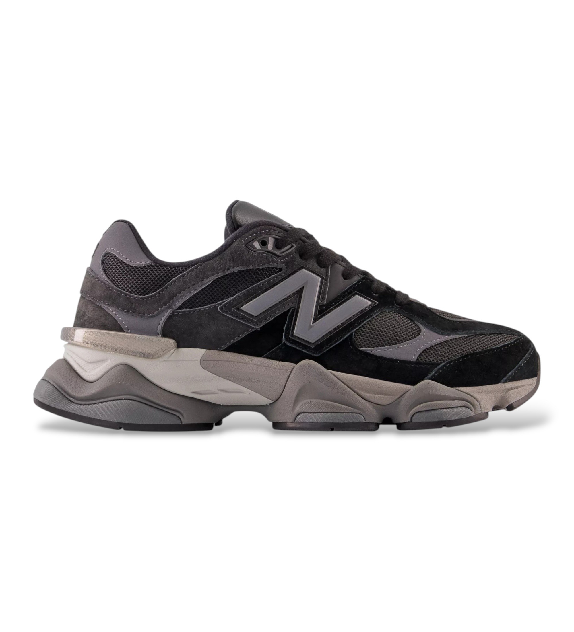 New Balance für Herren. U9060V1 Leder-Sneaker 9060, schwarz (39.5), Wohnung, Spaltleder, Schnürsenkel, Lässig