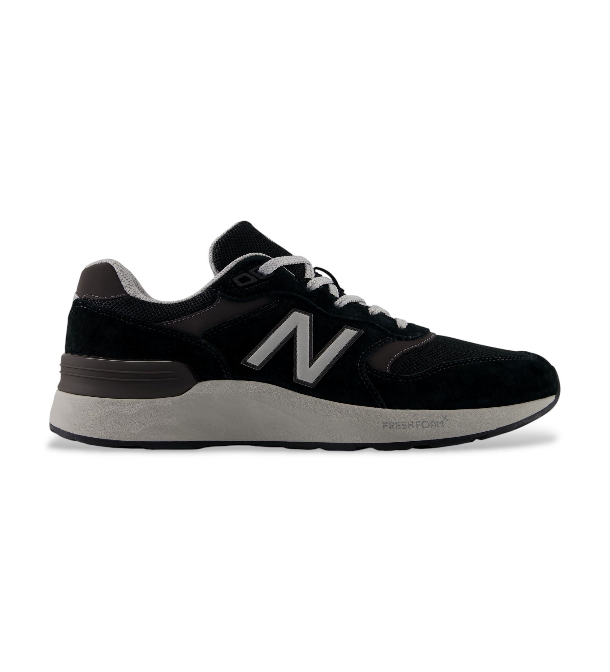 New Balance für Herren. M880V7_CA Fresh Foam X Walking 880 v7 Laufschuhe aus Leder, schwarz (47 2E), Wohnung, Nobuck, Schnürsenkel, Lässig,