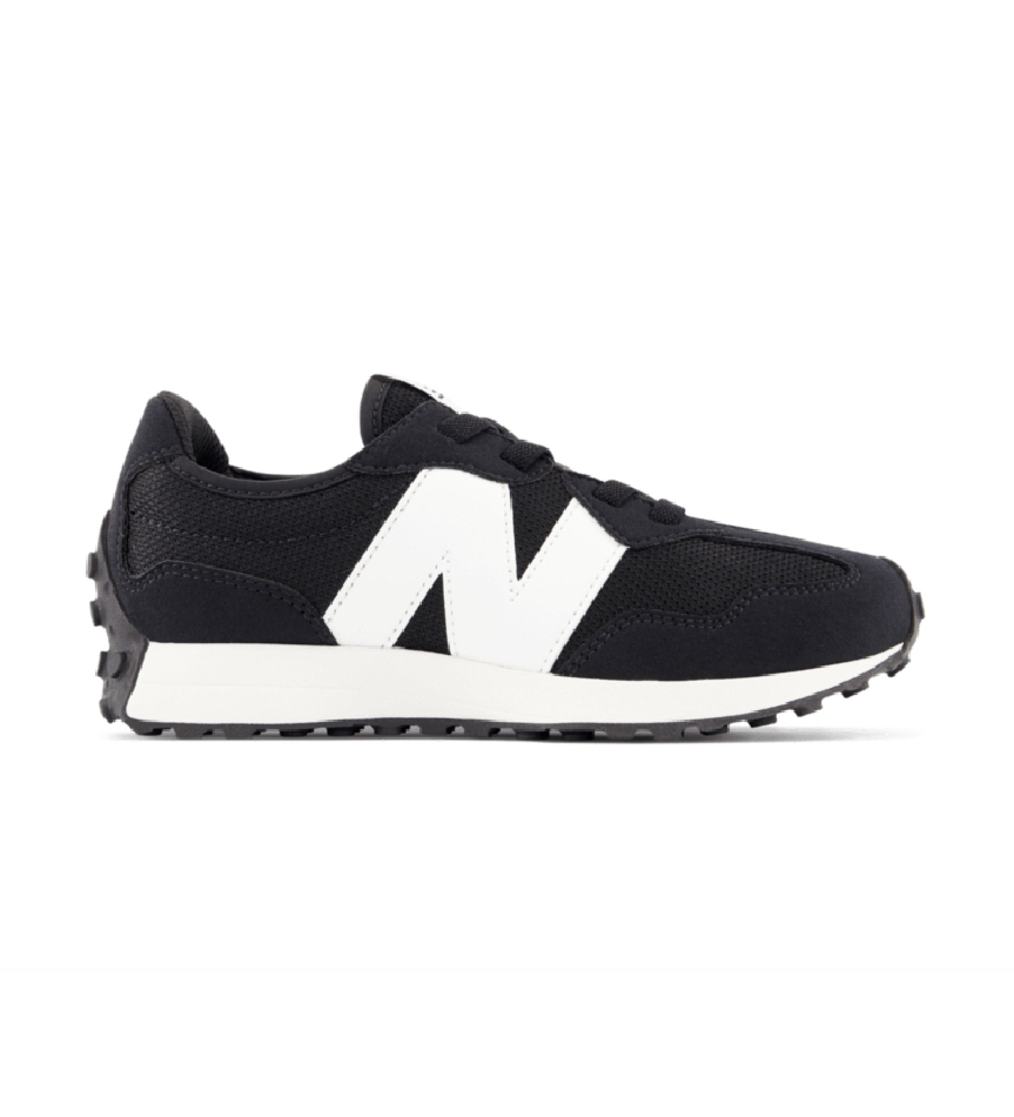 New Balance Unisex für Kinder. PH327V1 Schuhe 327 Bungee Lace schwarz (33.5), Wohnung, Schnürsenkel, Lässig, Kinderbekleidung