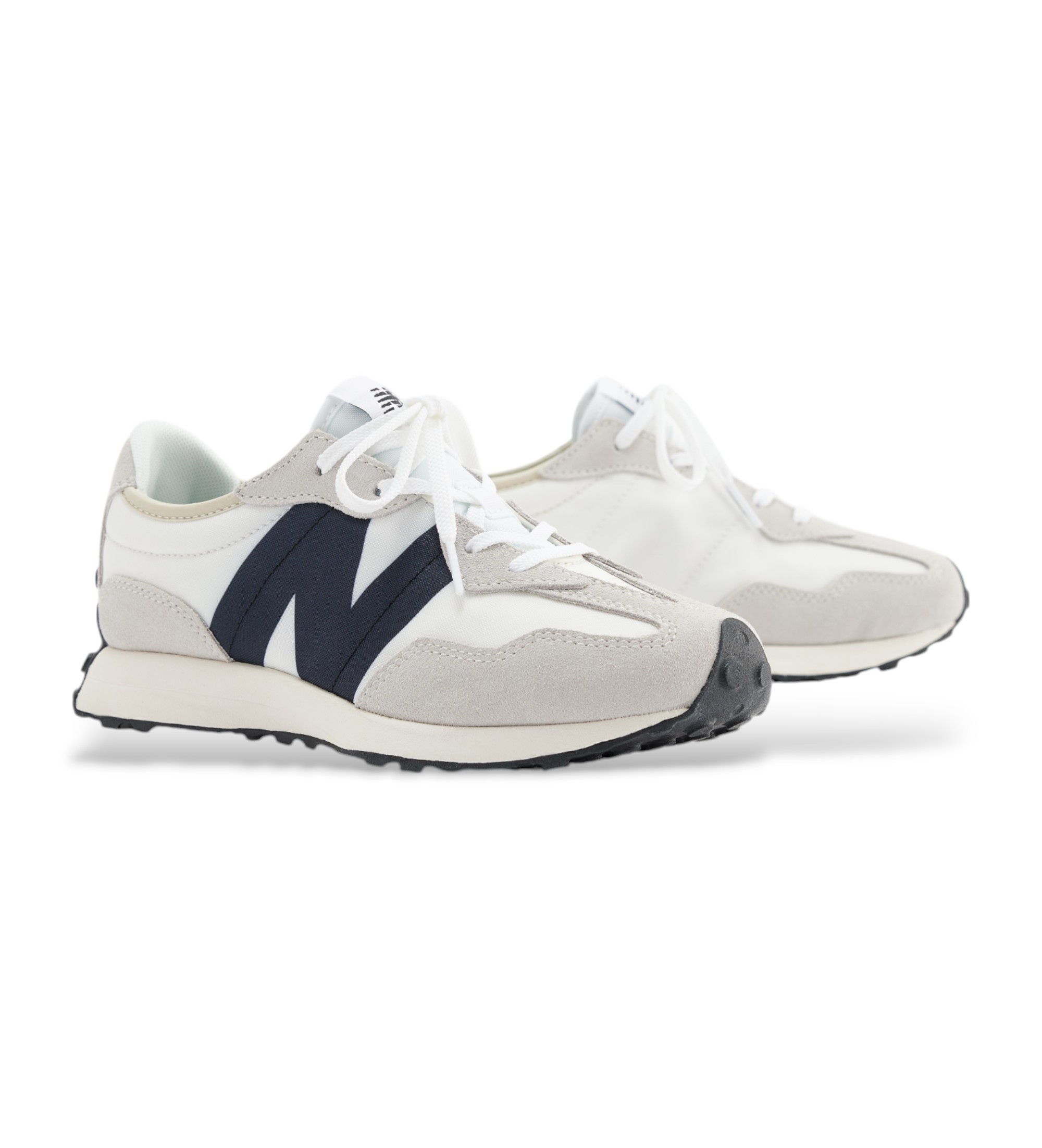 New Balance Unisex für Kinder. GS327V1 Schuhe 327 grau (38.5 W), Wohnung, Schnürsenkel, Lässig, Kinderbekleidung