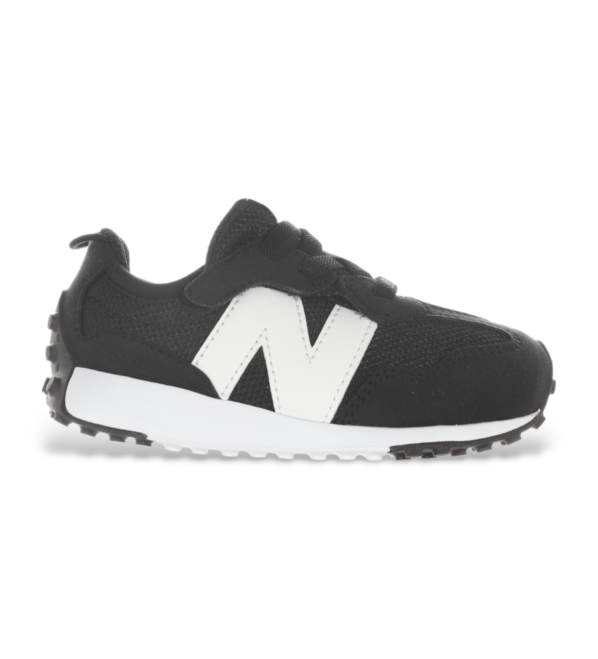 New Balance Unisex für Kinder. NW327V1 Schuhe 327 schwarz (23.5), Wohnung, Schnürsenkel, Lässig, Kinderbekleidung