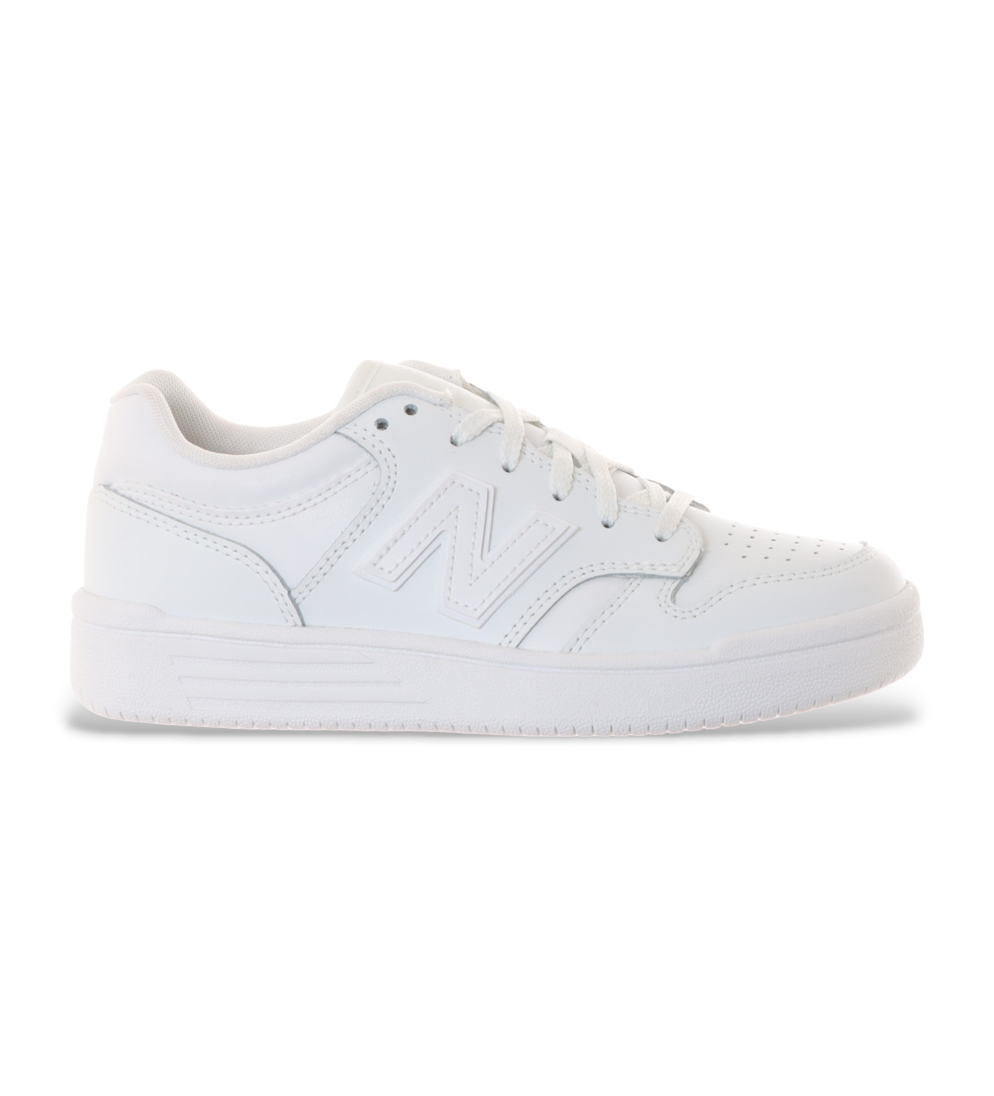 New Balance Unisex für Kinder. PSB480V1 Schuhe 480 weiß (32.5), Wohnung, Schnürsenkel, Lässig, Kinderbekleidung