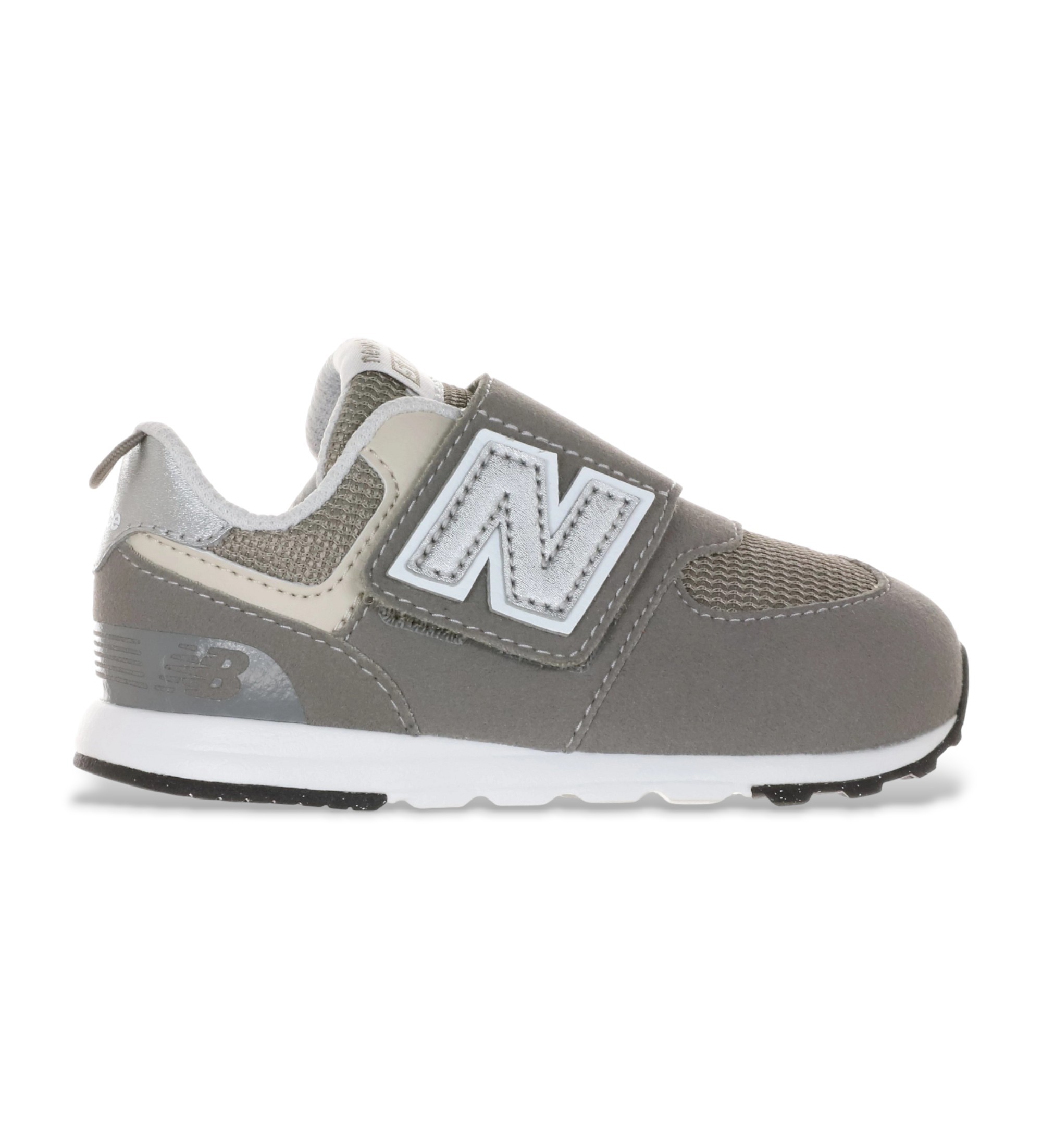 New Balance Unisex für Kinder. NW574V1 Turnschuhe 574 New-b grau (22.5), Wohnung, Klettverschluss, Lässig, Kinderbekleidung