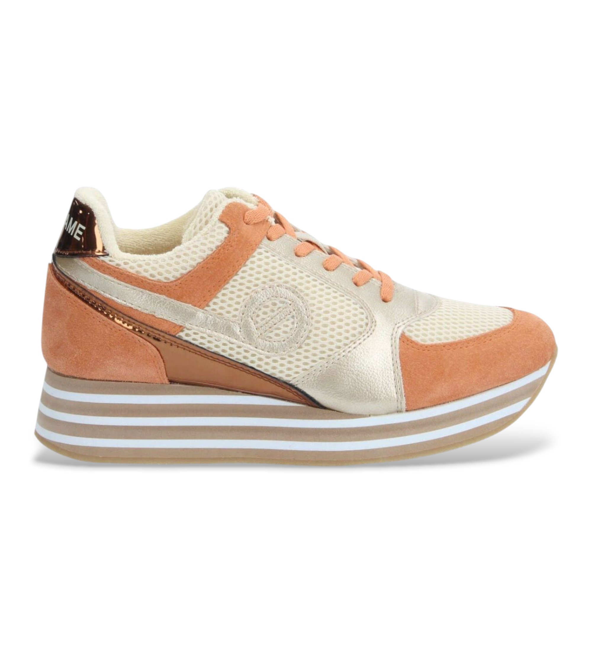 NO NAME für Damen. KNHAMSN Parko Jogger orange Leder Turnschuhe (41), Wohnung, Schnürsenkel, Lässig