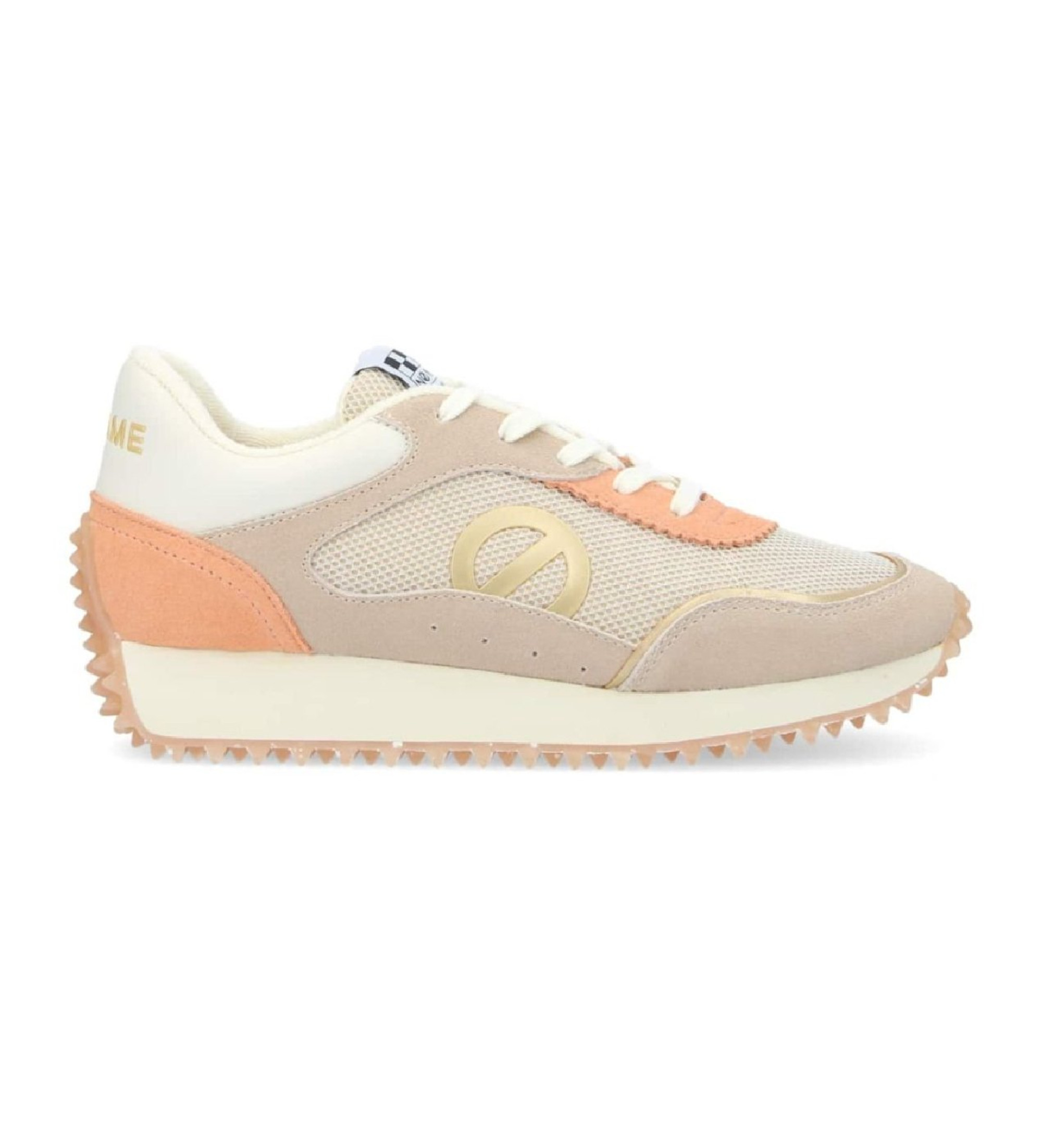 NO NAME für Damen. LNIAVE0 Punky Jogger Turnschuhe aus Leder in Beige (38), Wohnung, Schnürsenkel, Lässig, Sportlich