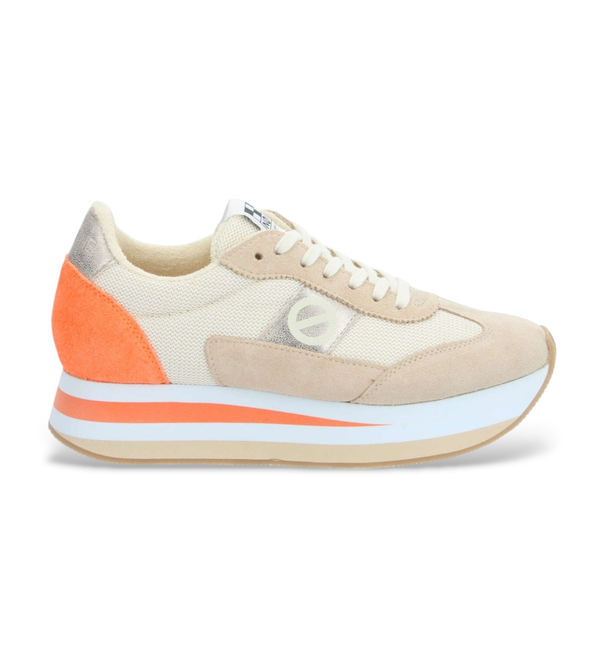 NO NAME für Damen. KNIMSSK Flex Jogger beige Turnschuhe (39), Leder, 1 bis 3 cm, Schnürsenkel, Lässig