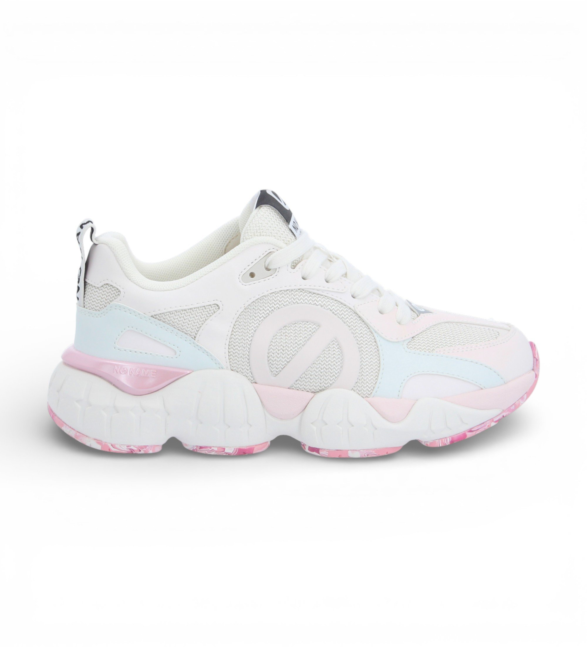 NO NAME für Damen. PNVKKND Turnschuhe Krazee Runner weiß, rosa (39), 3 bis 5 cm, Schnürsenkel, Lässig