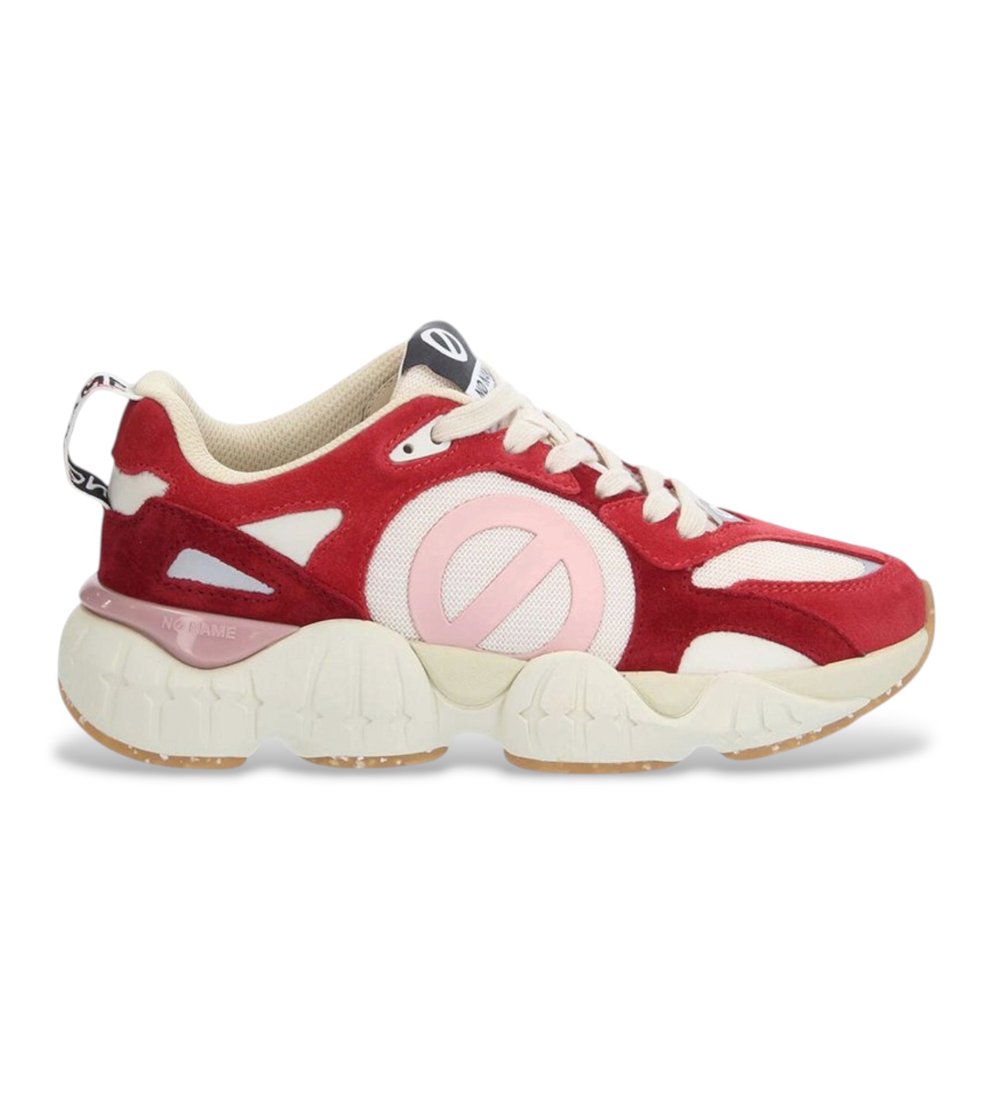 NO NAME für Damen. PNVKSKN Krazee Runner Leder Turnschuhe rot (38), Wohnung, Schnürsenkel, Lässig, Sportlich