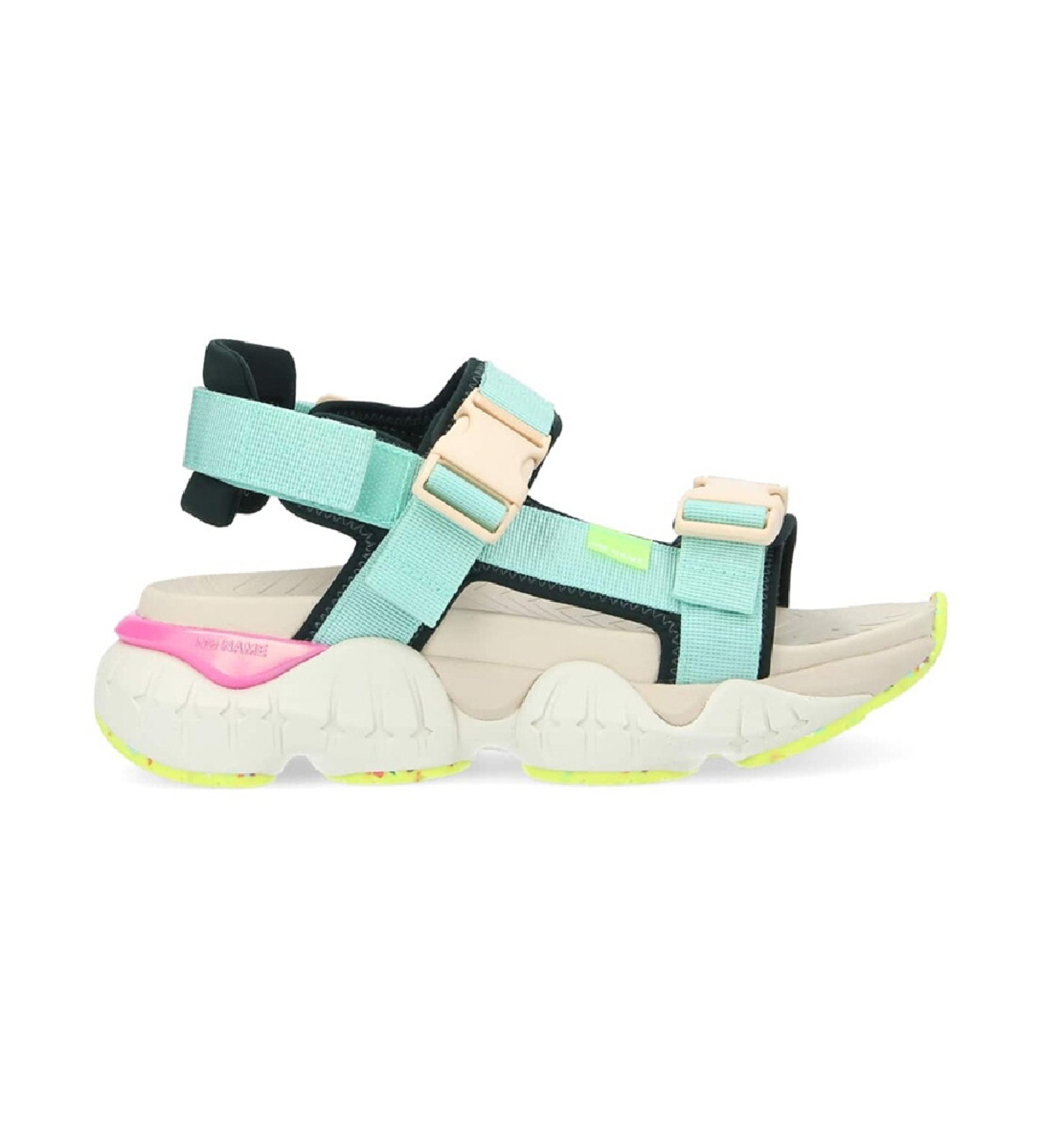 NO NAME für Damen. QNVNN60 Sandalen Krazee blau (39), Stoff, Wohnung, Schnalle, Lässig