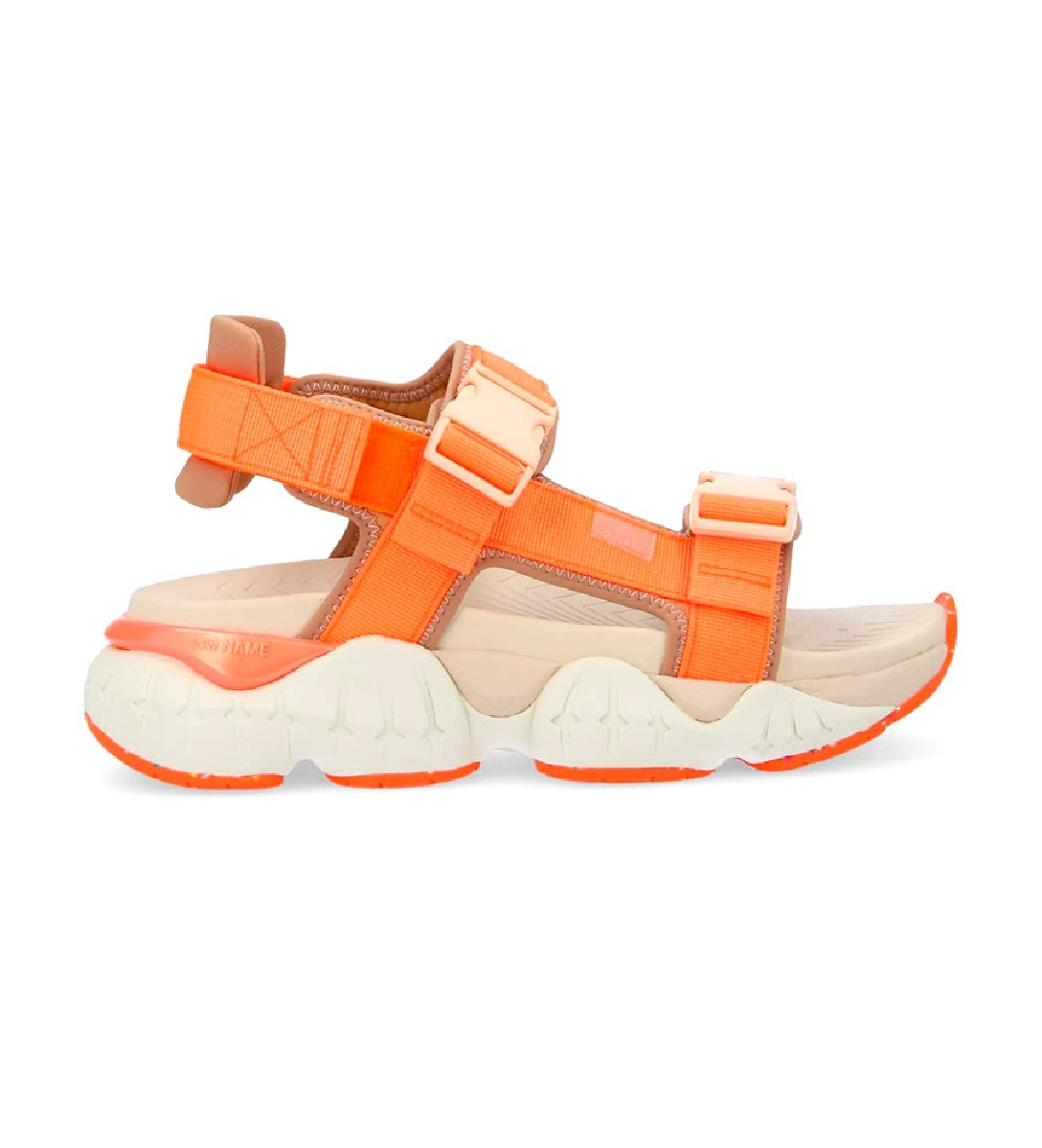 NO NAME für Damen. QNVNN60 Sandalen Krazee orange (40), Stoff, Wohnung, Schnalle, Lässig