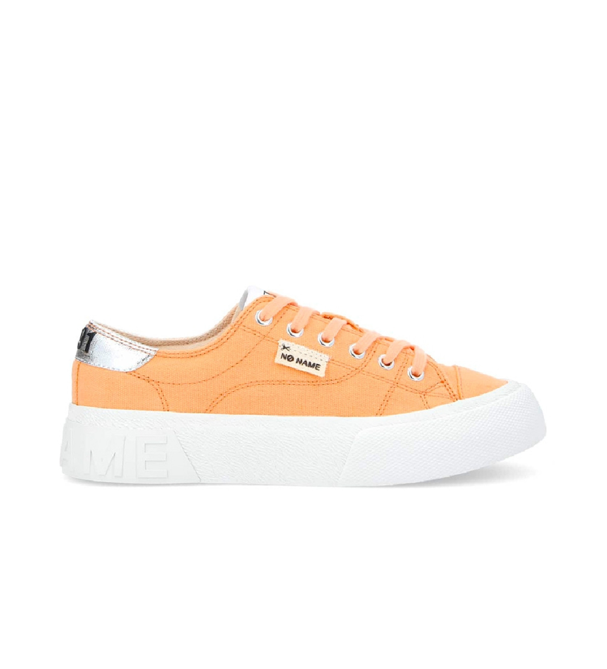 NO NAME für Damen. QNBCOD0 Turnschuhe aus recyceltem Baumwoll-Canvas Reset Sneaker orange (39), Stoff, Wohnung, Schnürsenkel, Lässig