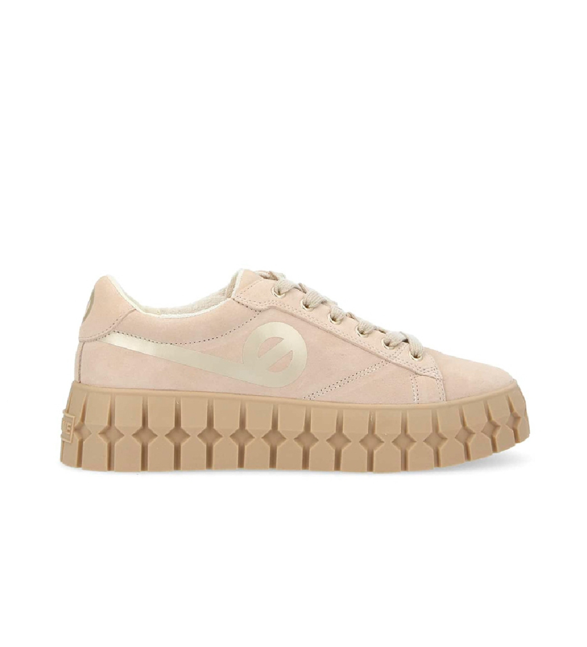 NO NAME für Damen. ONPLVS0 Beige Vintage-Stil Play Leder Turnschuhe (38), Wohnung, Schnürsenkel, Lässig