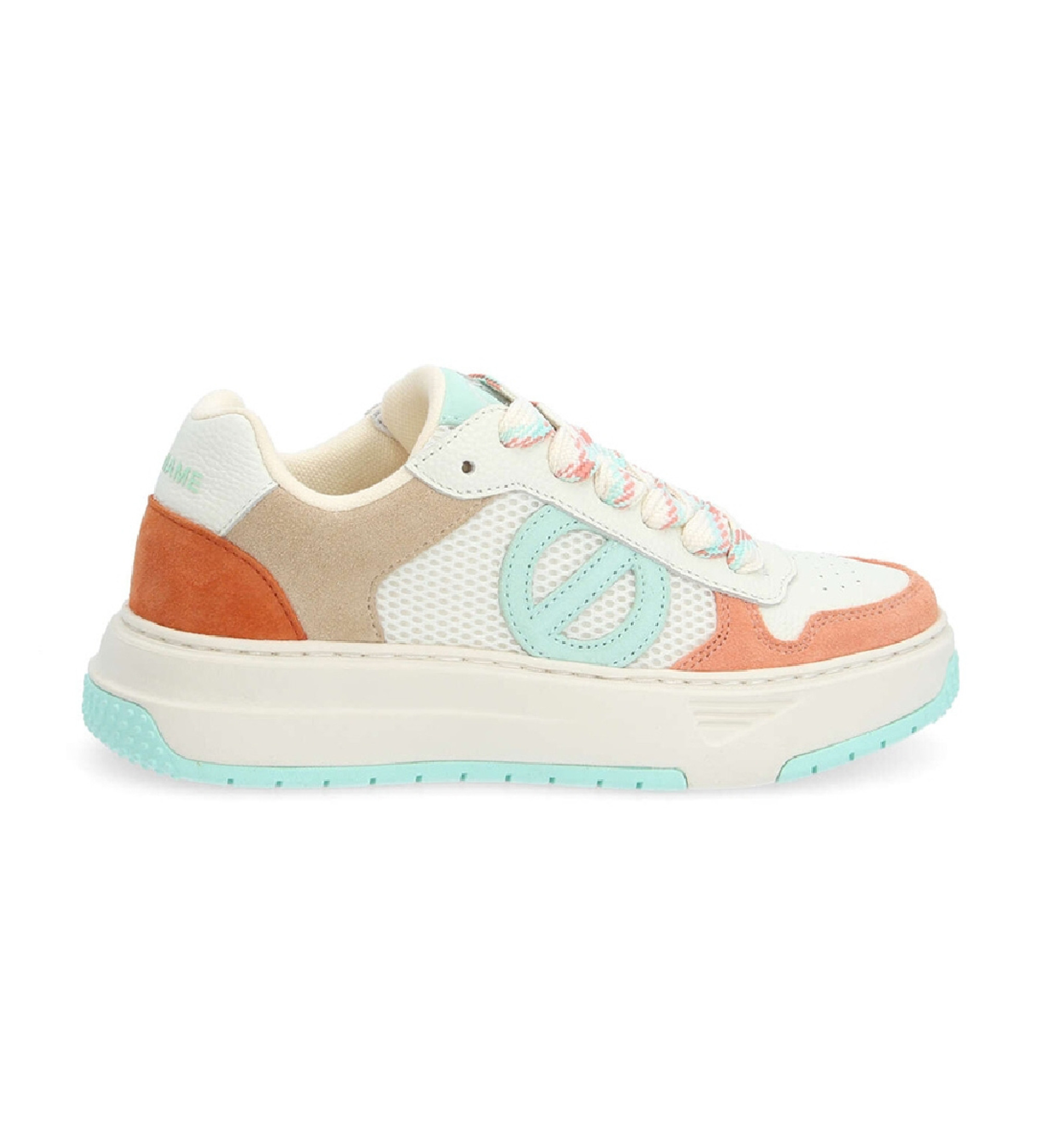 NO NAME für Damen. SNASSME Mehrfarbige Snassme Leder Sneakers (40), Wohnung, Schnürsenkel, Lässig