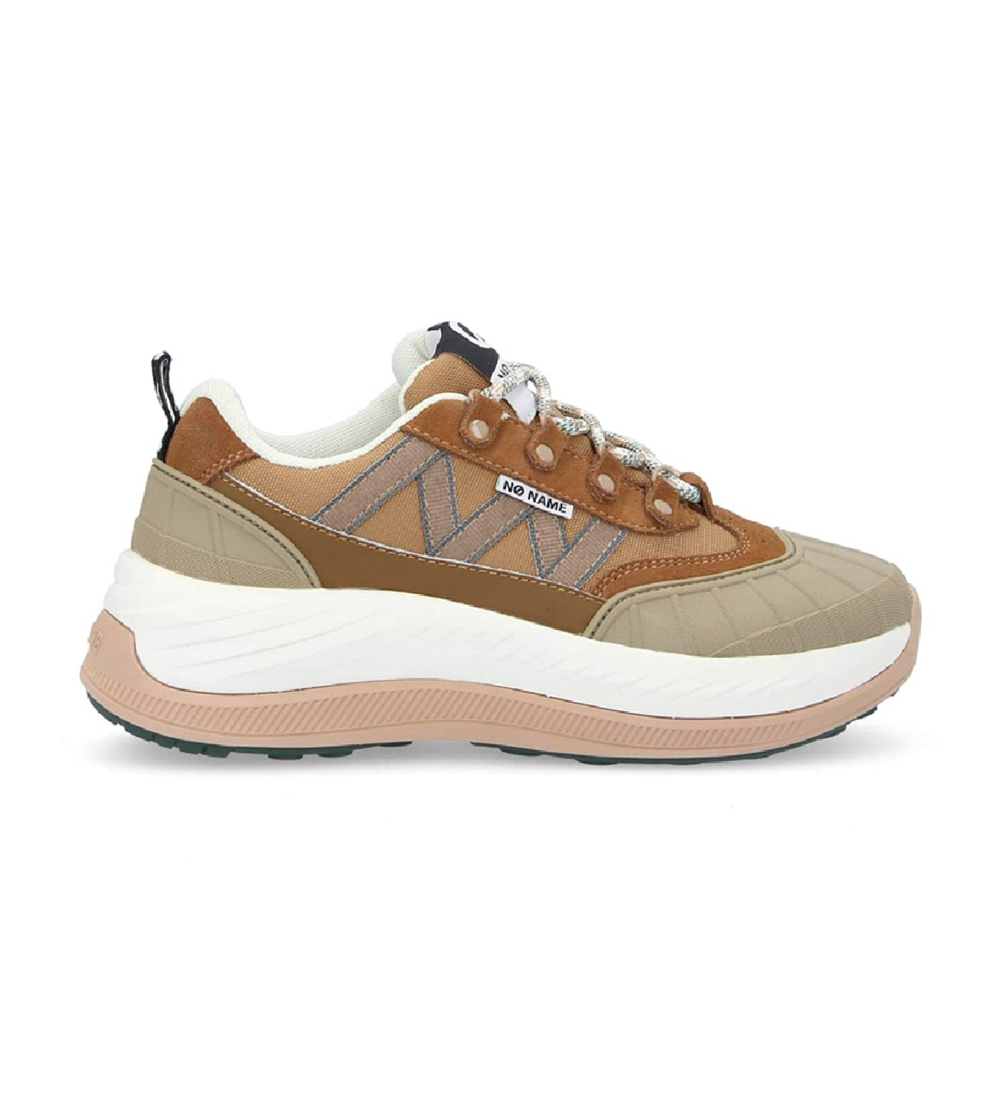 NO NAME für Damen. RNECSS0 Turnschuhe Runner braun (36), 1 bis 3 cm, Schnürsenkel, Lässig