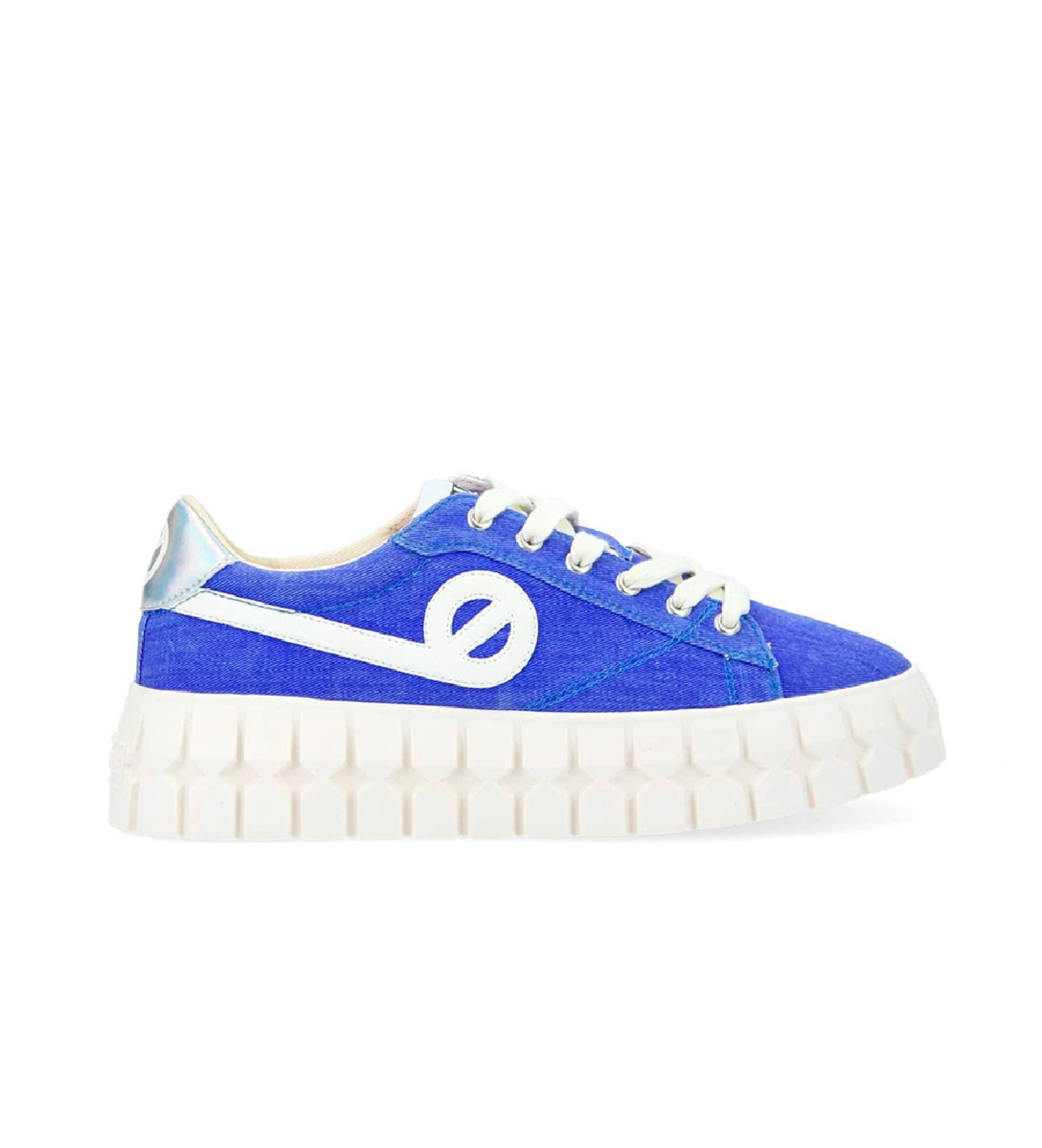 NO NAME für Damen. ONPLSU0 Spieltrainer aus blauem, sonnenlichtreaktivem Canvas (38), Stoff, Wohnung, Schnürsenkel, Lässig