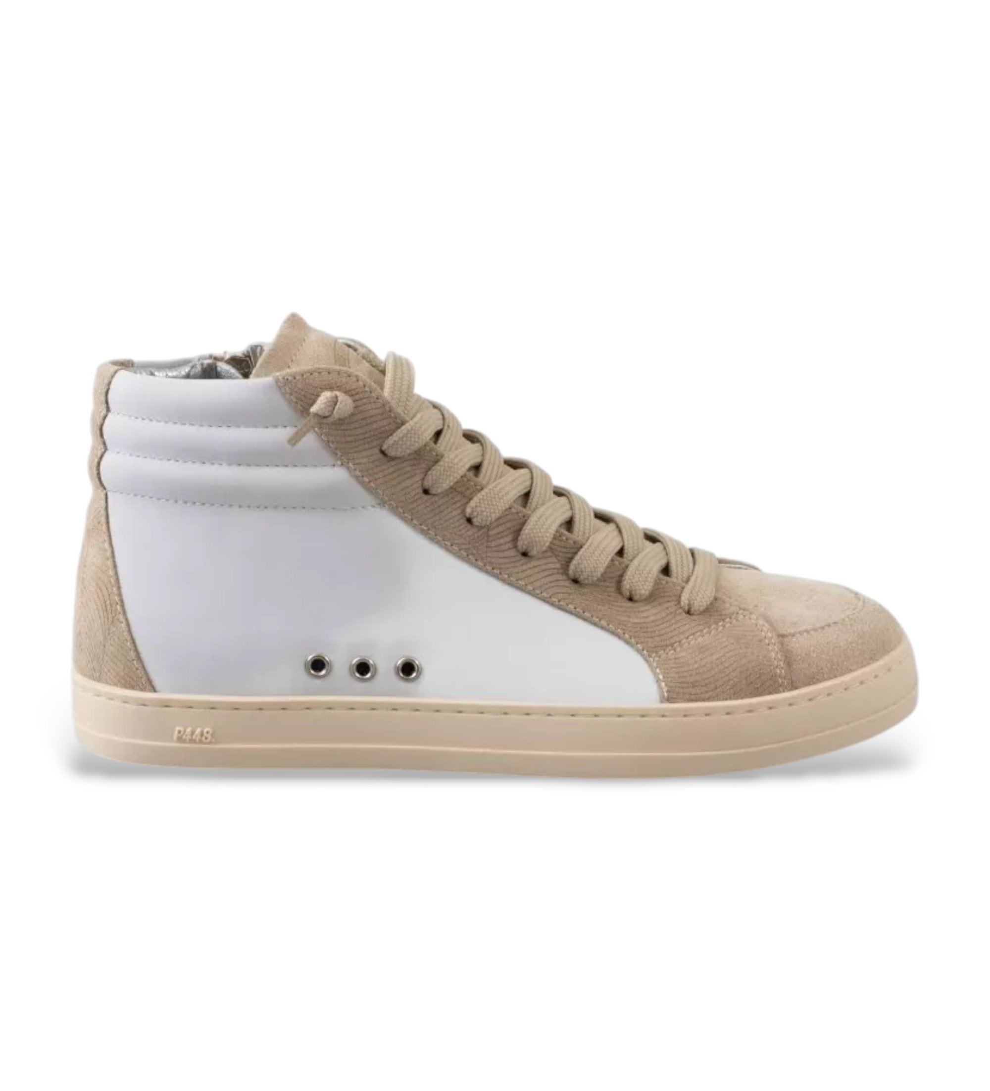 P448 für Damen. F25SKATE60 Leder-Sneaker Skate 60 weiß (37), Wohnung, Reißverschluss, Lässig