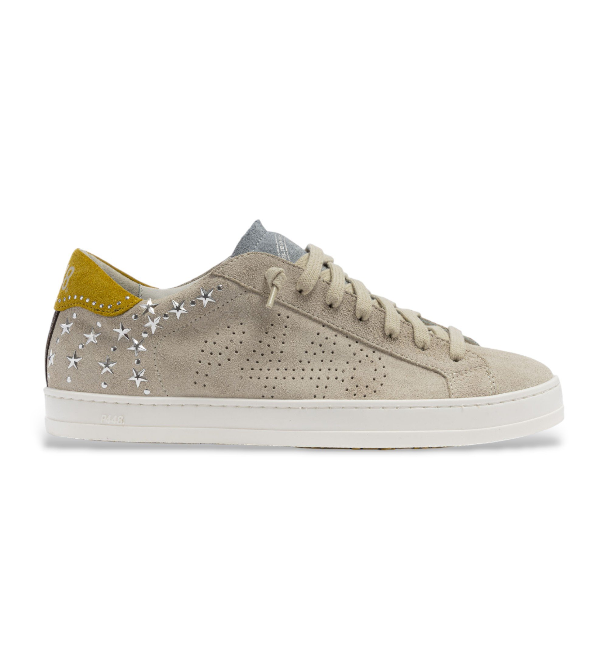 P448 für Damen. F25JOHN147 John Stargaze beige Turnschuhe (37), Leder, Wohnung, Schnürsenkel, Lässig