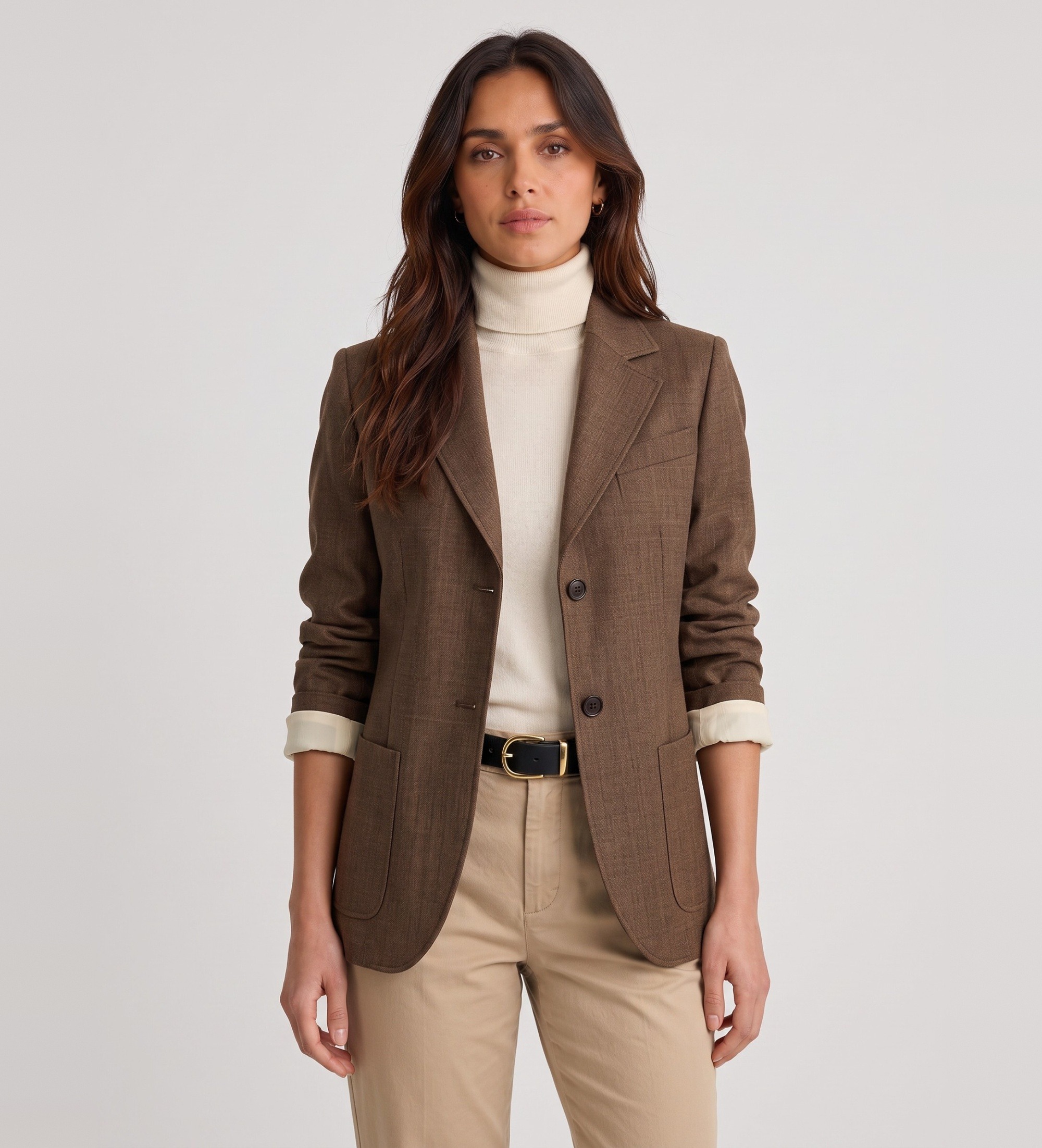 PennyBlackvoor vrouwen. 2621046103200 Bruine Pbbdiorama jas (46), Casual, Wol, Klassiek