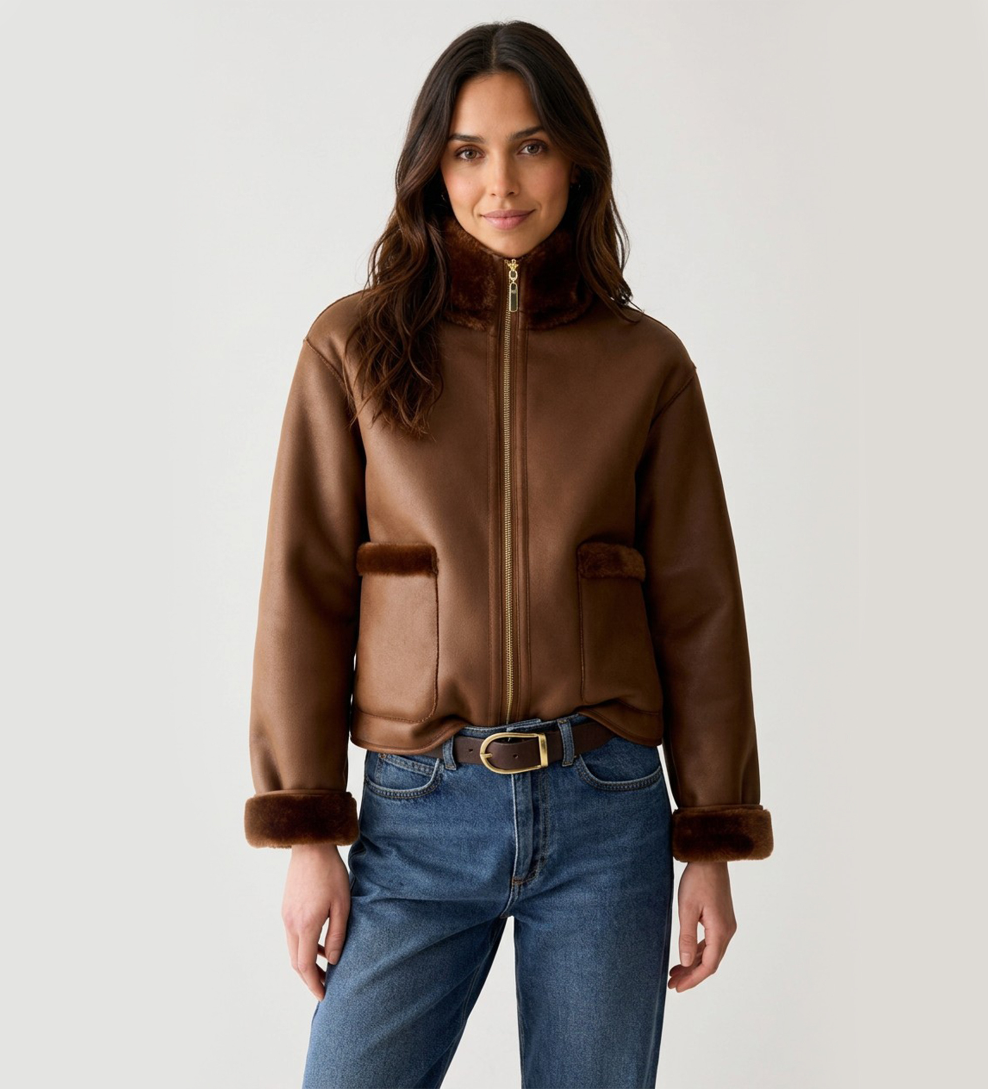 PennyBlack für Damen. 2621456063200 Wendejacke mit geradem Schnitt Extra braun (40), Lässig, Polyester
