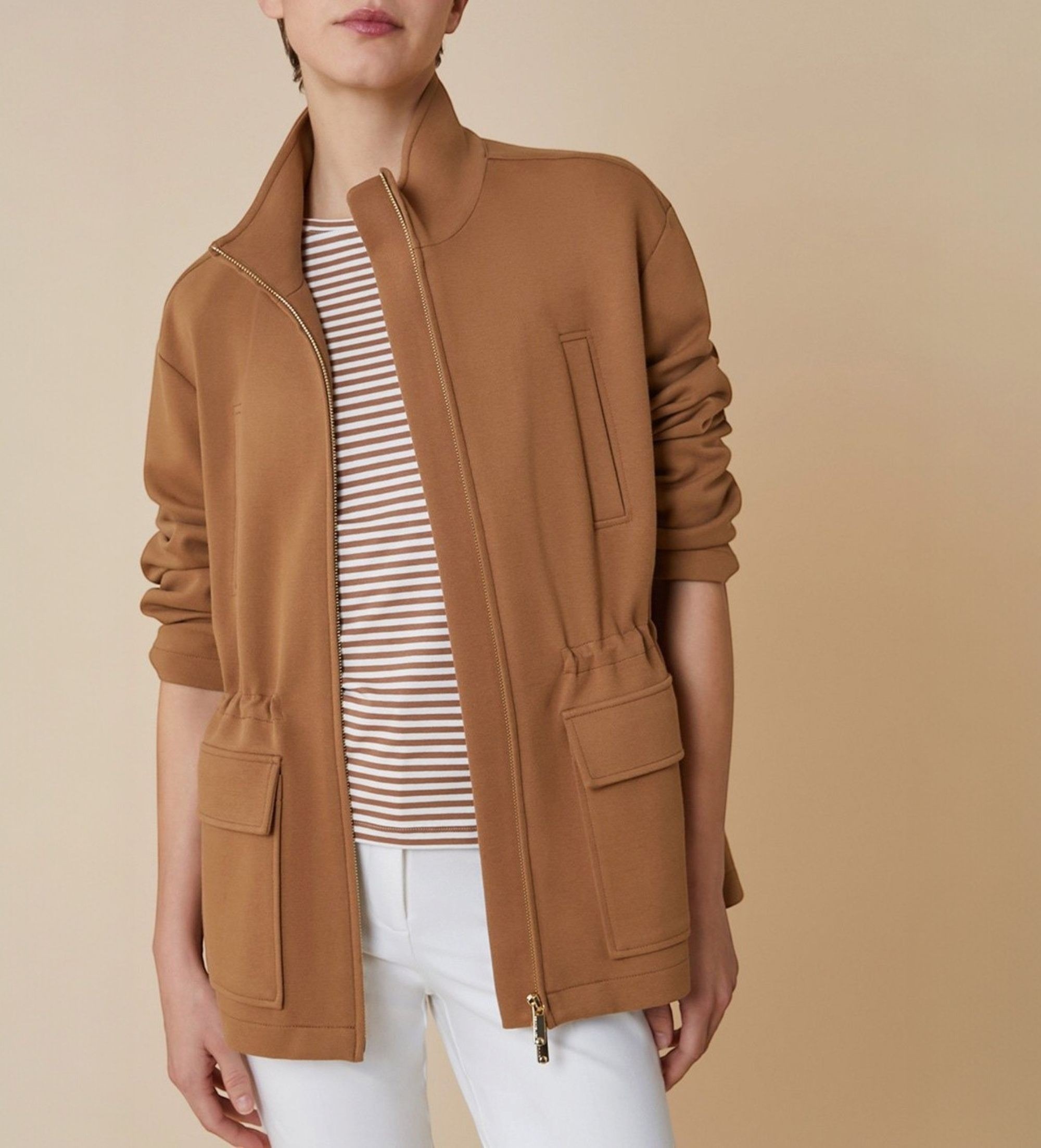 PennyBlack für Damen. 2511901016200 Braune Zarina-Jacke (S/M), Lässig, Baumwolle