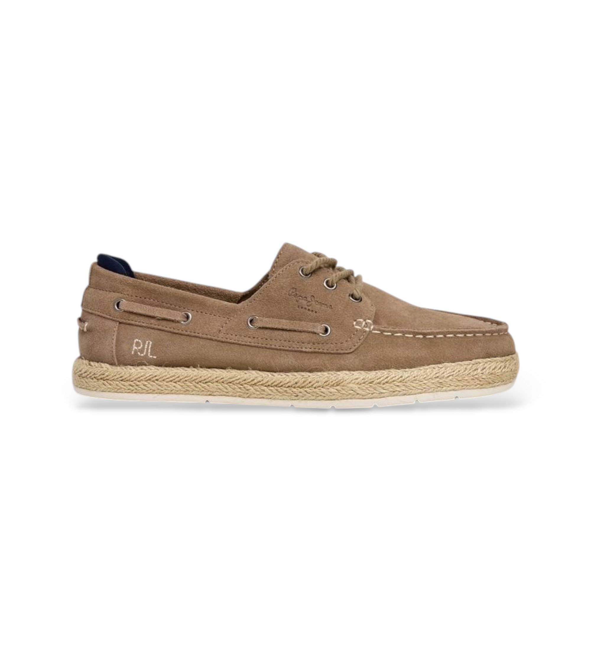 Pepe Jeans für Herren. PMS100006 Beige Porto Deck Espadrilles (44), Stoff, Wohnung, Schnürsenkel, Lässig