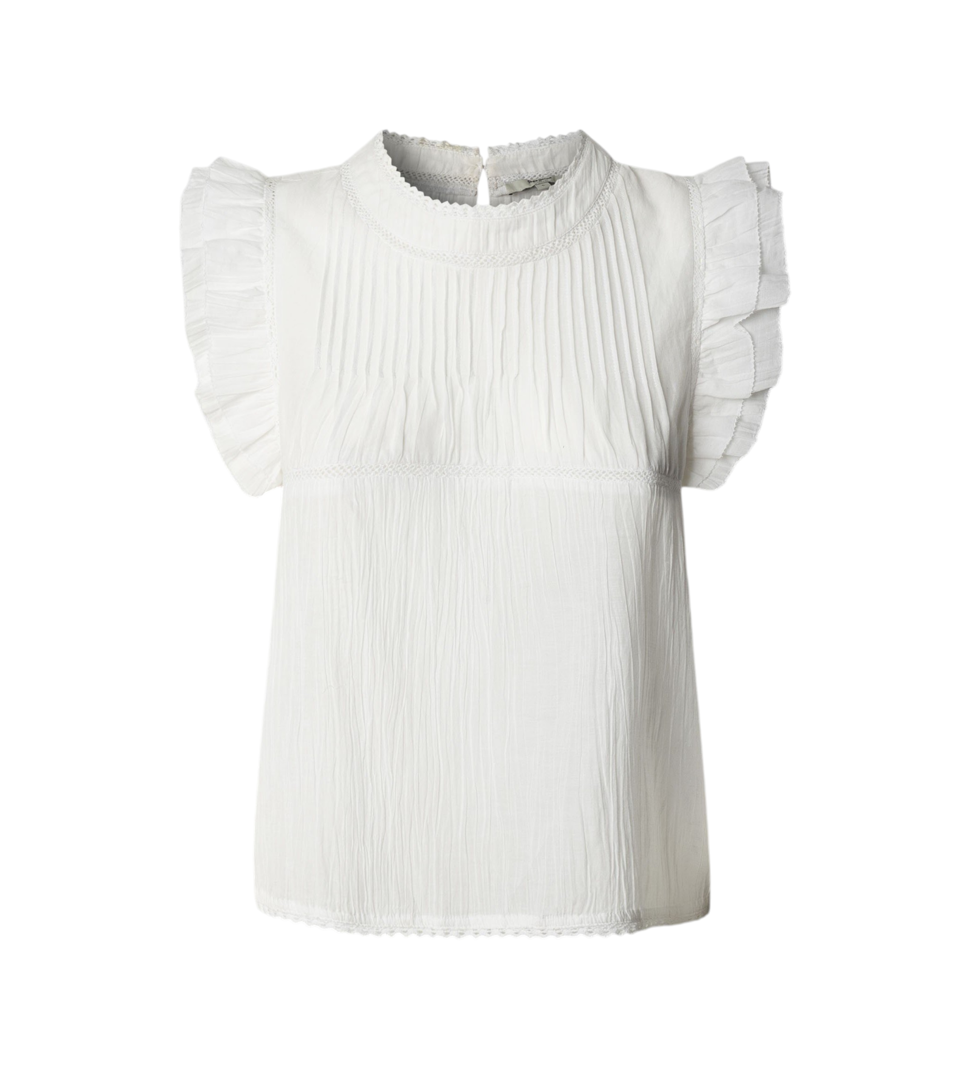 Pepe Jeans für Damen. PL3051379 Dakota Bluse weiß (M), Lässig, Baumwolle, Kurzarm