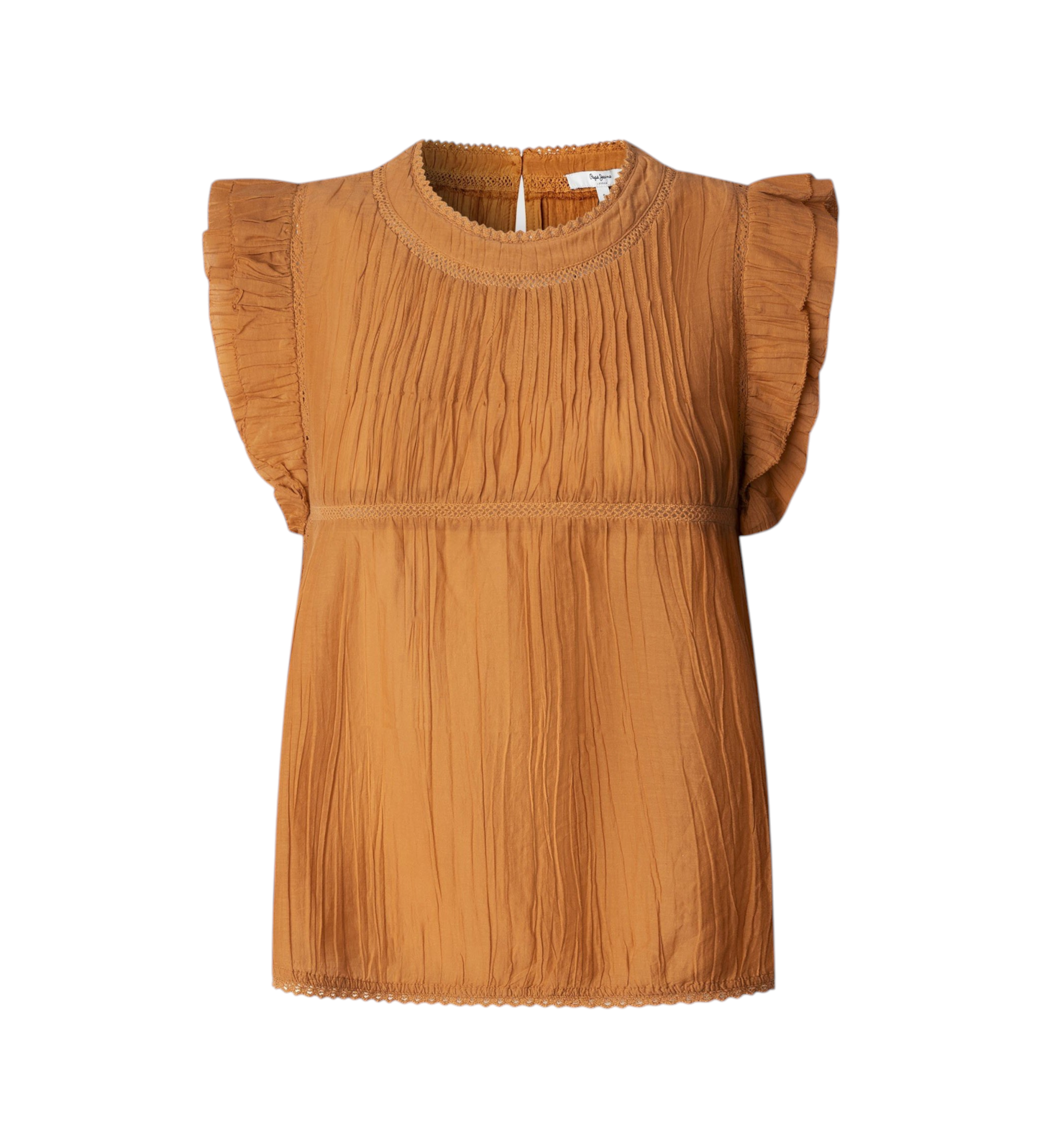 Pepe Jeans für Damen. PL3051379 Bluse Dakota orange (S), Lässig, Baumwolle, Kurzarm