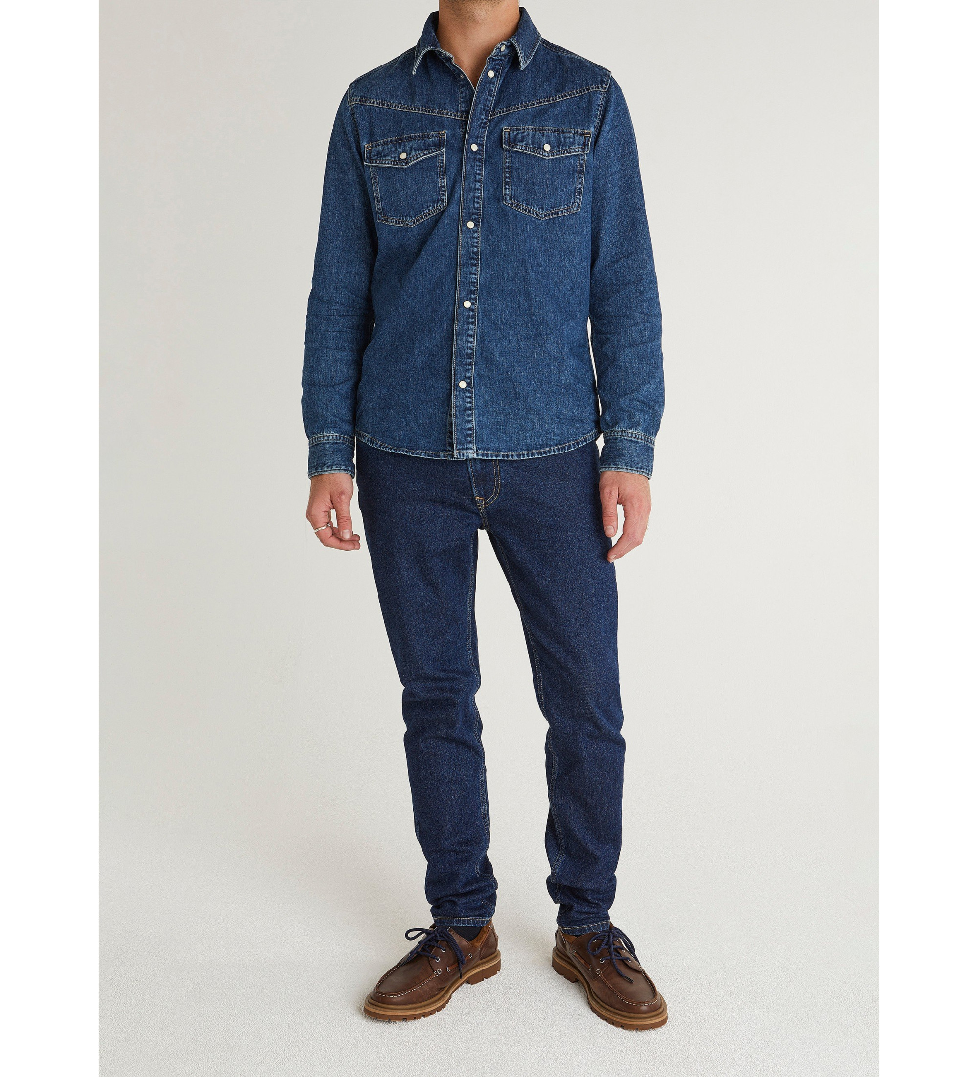Pepe Jeans für Herren. PM30909155U0 Authentic Shirt Brooks Jeanshemd blau (L), Lässig, Denim, Langarm