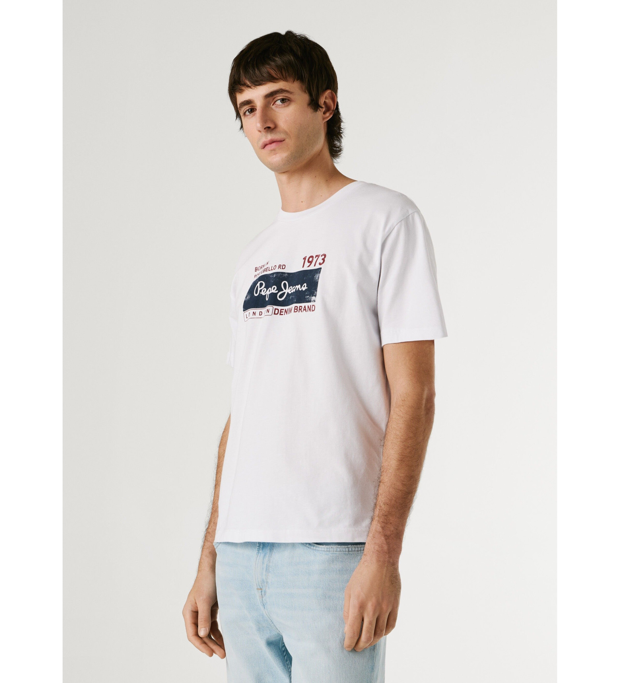 Pepe Jeans für Herren. PM5010361 Grayson T-shirt weiß (M), Lässig, Baumwolle, Kurzarm