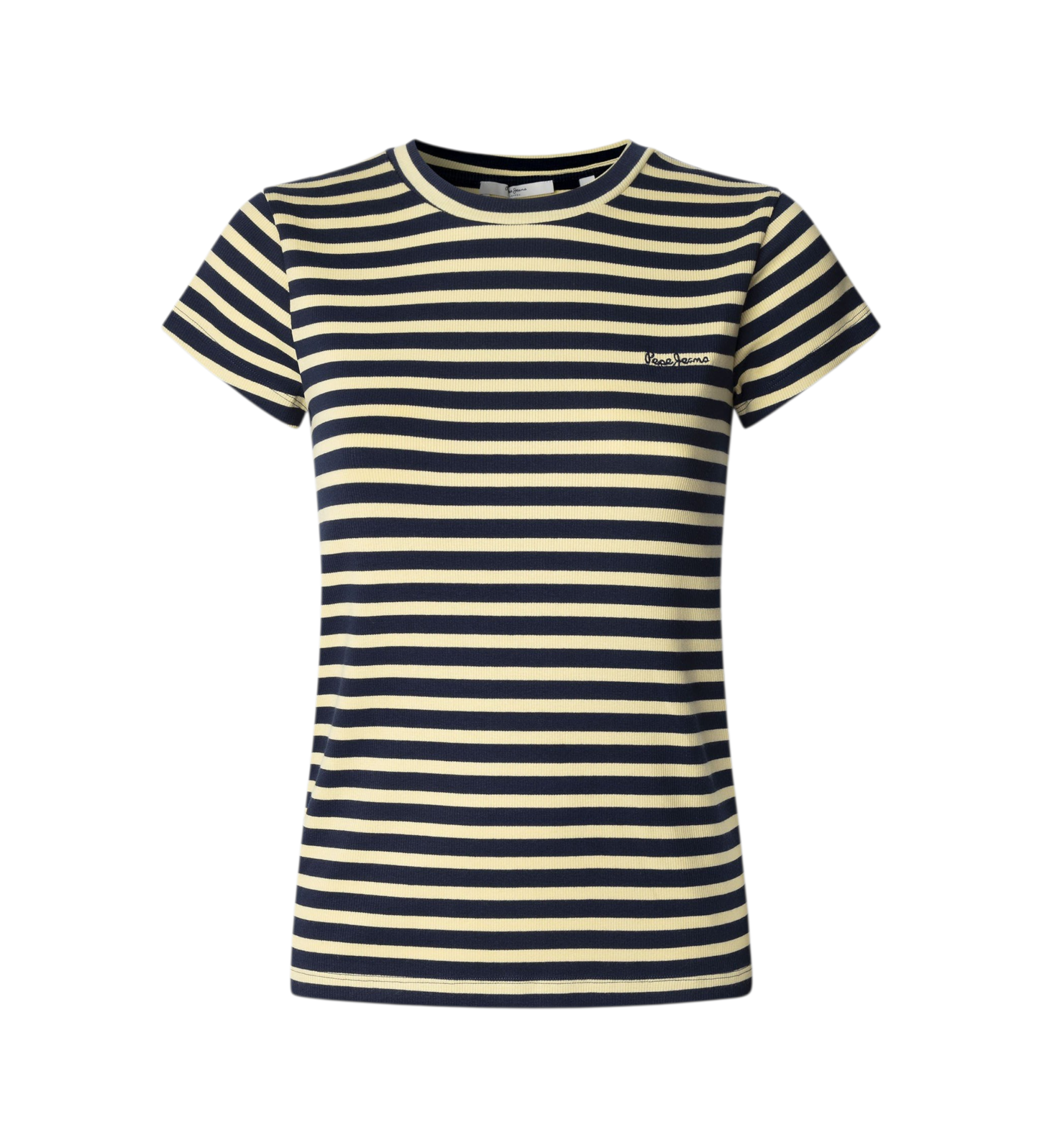 Pepe Jeans für Damen. PL5000141 Gestreiftes Merida-T-Shirt navy (M), Lässig, Baumwolle, Kurzarm, Marine