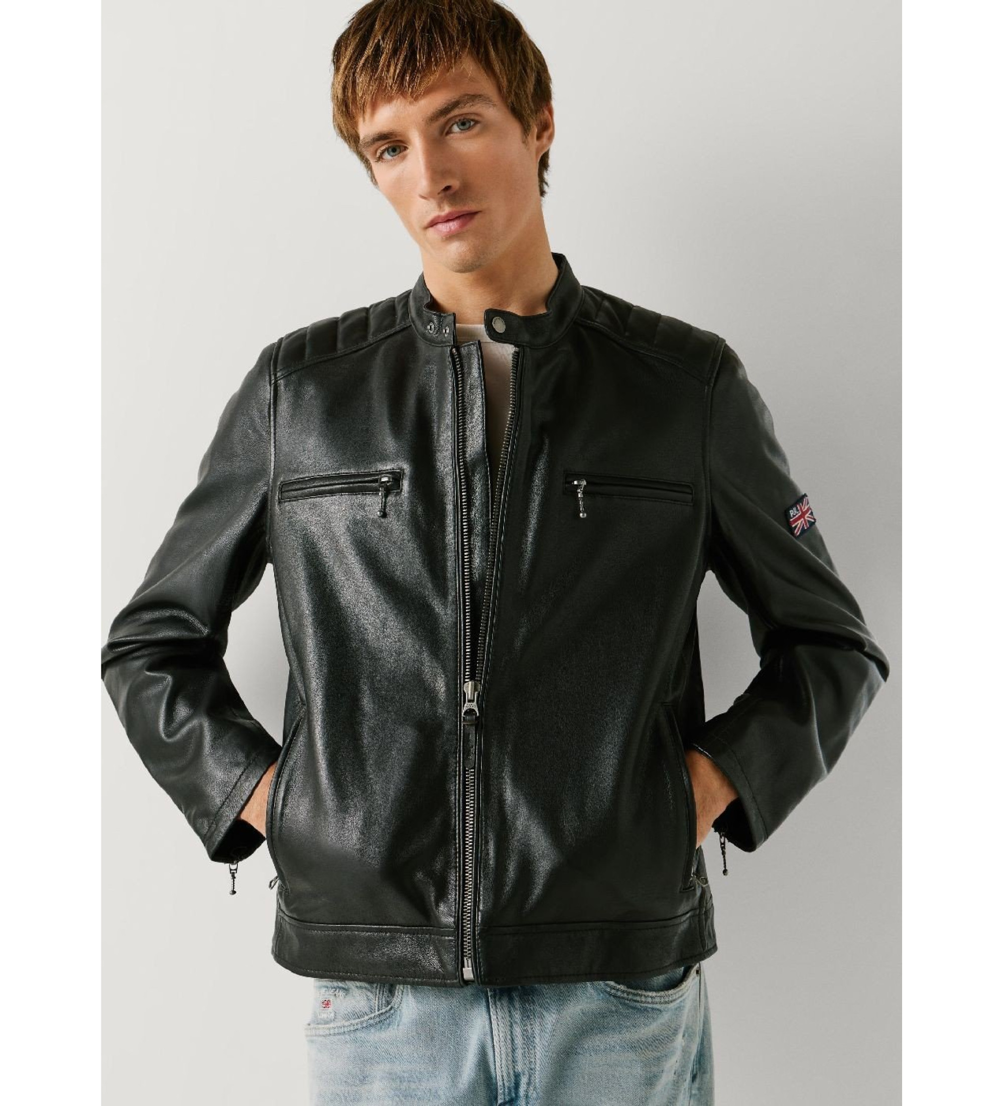 Pepe Jeans für Herren. PM4027262 Sennon Jacke schwarz (L), Lässig, Leder