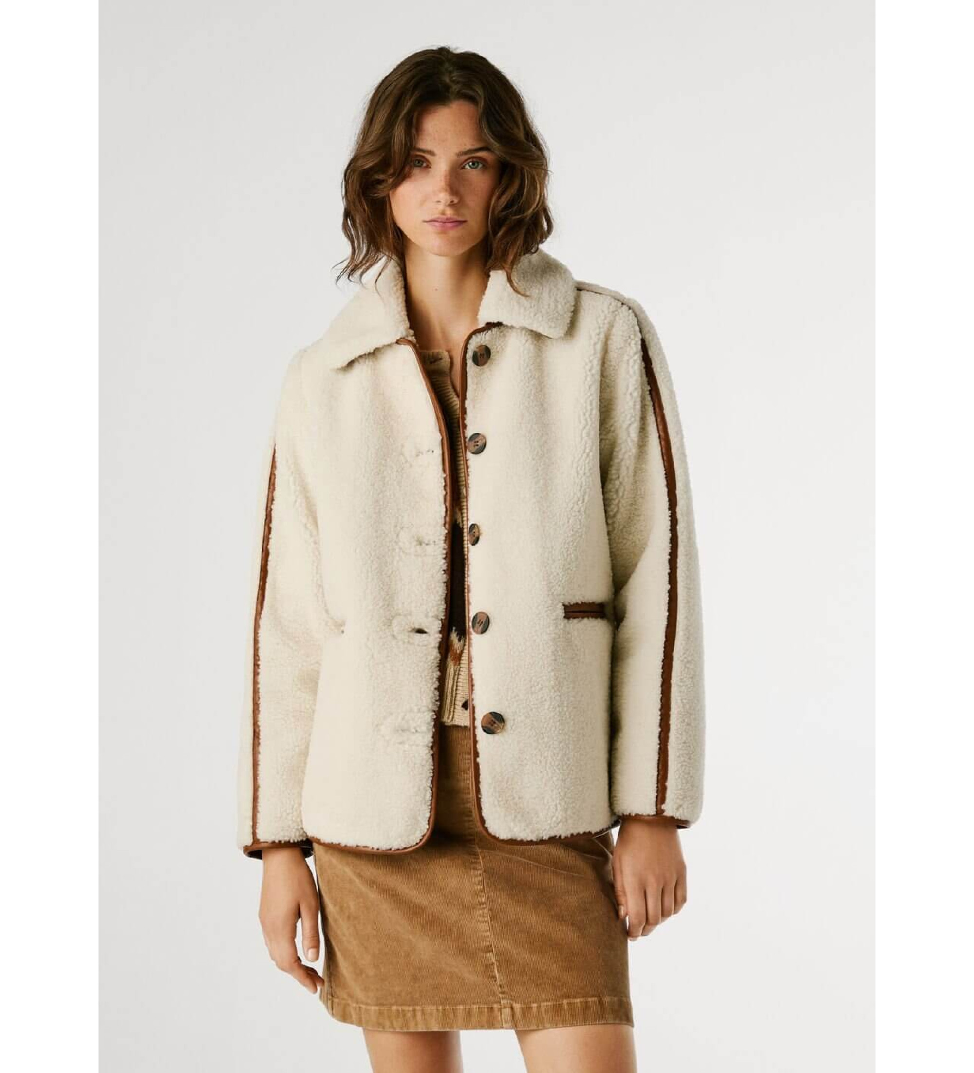 Pepe Jeans für Damen. PL4024370 Jacke Wahrheit weiß (L), Lässig, Polyester