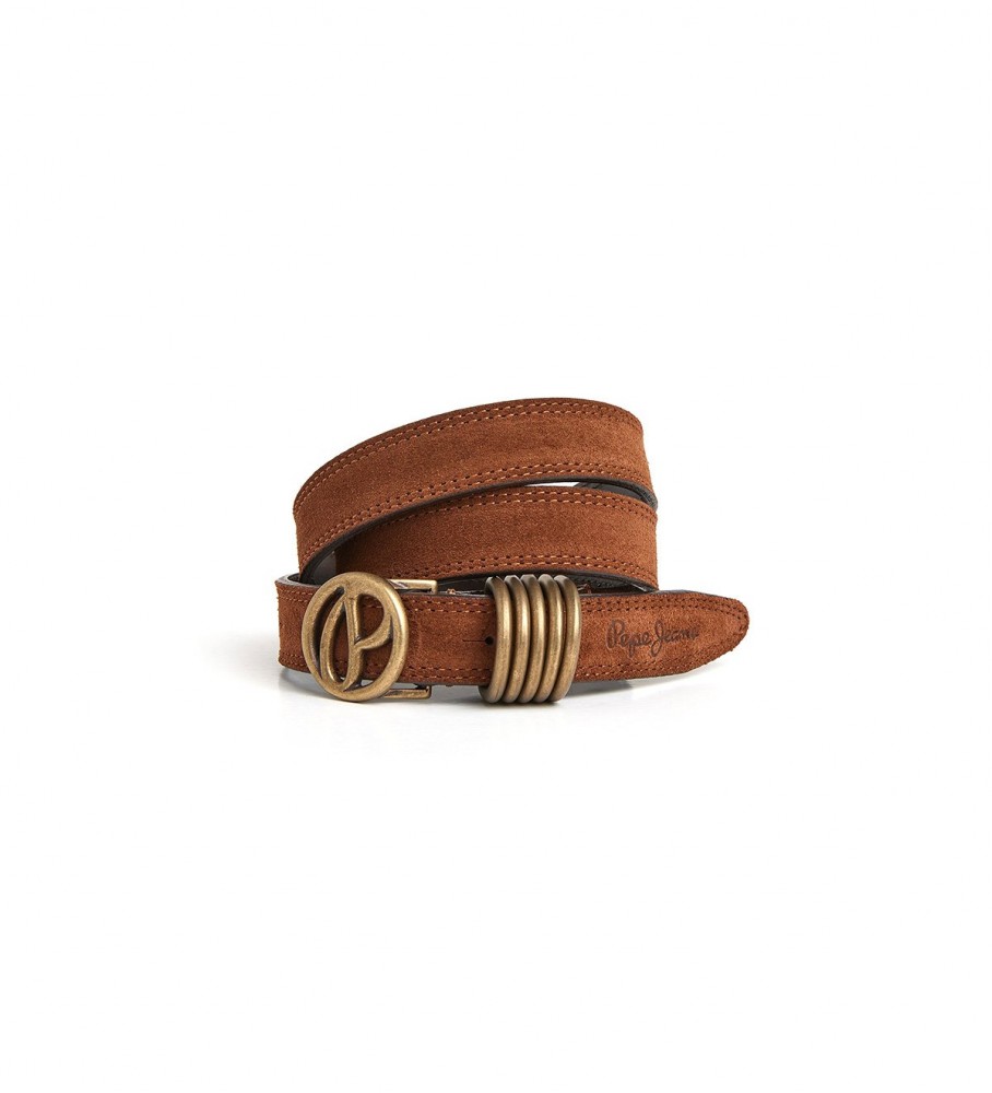 Pepe Jeansvoor vrouwen. PL020829 Athena Leren Riem bruin (L), Casual, Leer, Duurzaam