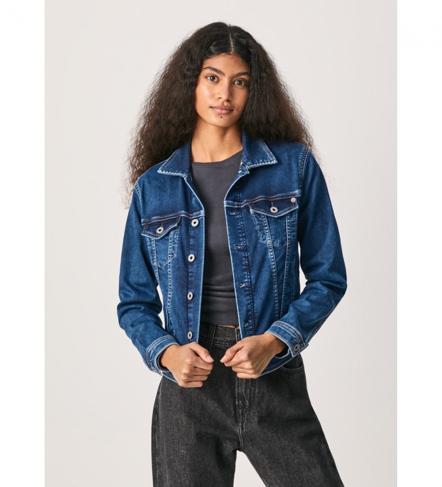 Pepe Jeans für Damen. PL402052HG4 Core Jeansjacke navy blau (S), Lässig, Baumwolle, Marine