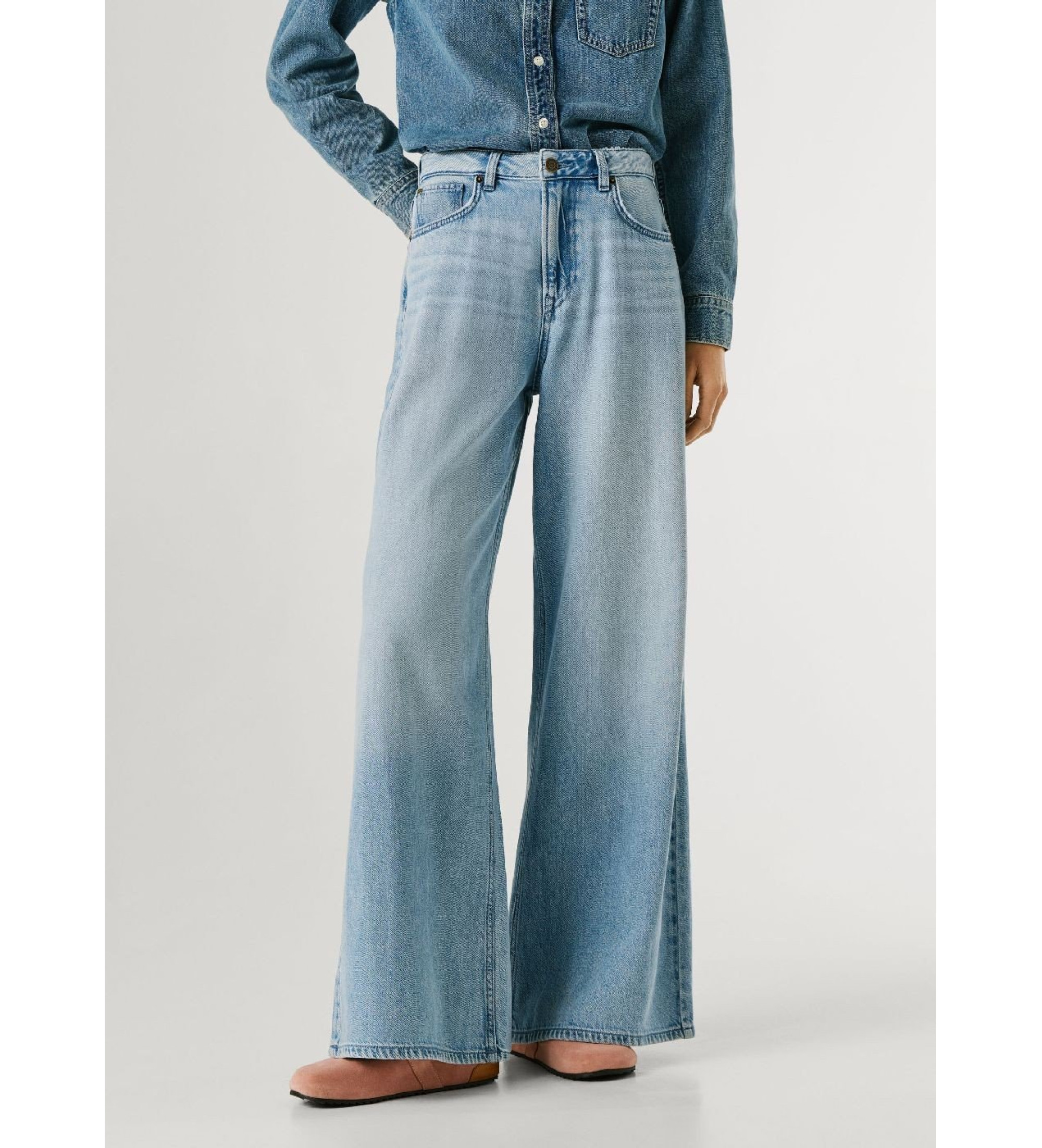 Pepe Jeans für Damen. PL20474042W0 Jeans Weites Bein Uhw Jaimy blau (26/32), Lässig, Baumwolle, Denim