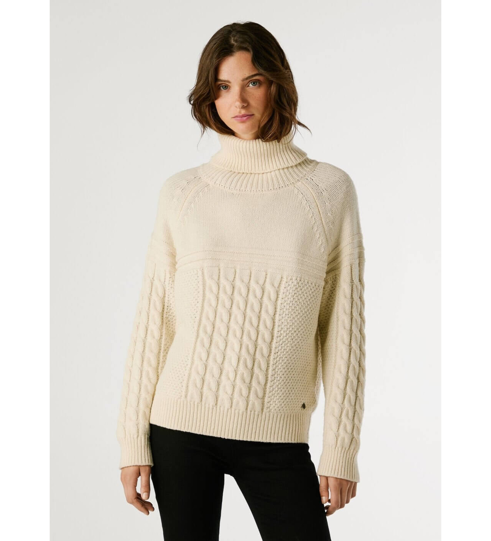 Pepe Jeans für Damen. PL7000053 Caresse Pullover cremefarben (M), Weiß, Lässig, Acryl