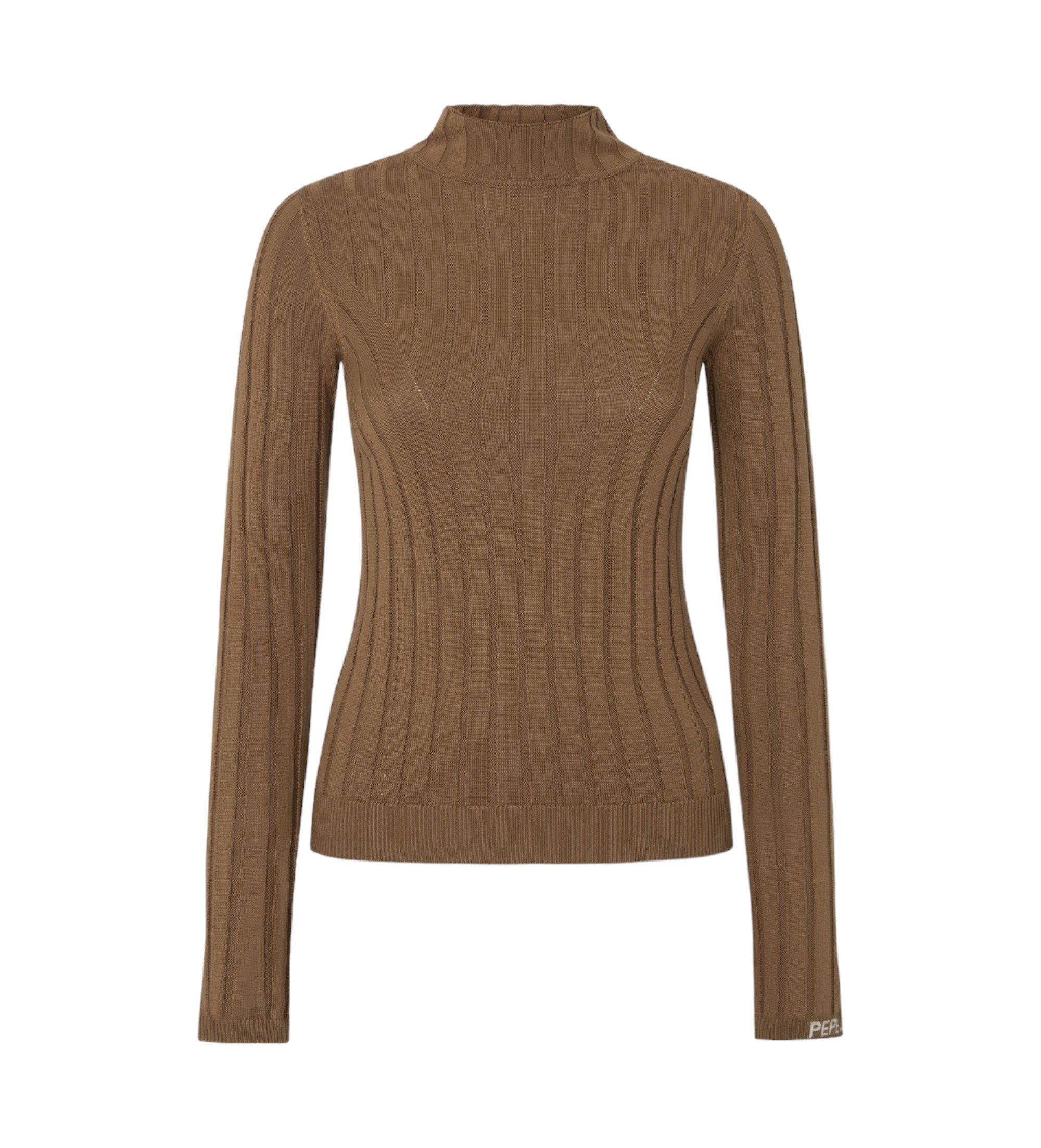 Pepe Jeans für Damen. PL702224 Izabel Schildkröten-Pullover braun (M), Lässig, Baumwolle, Langarm
