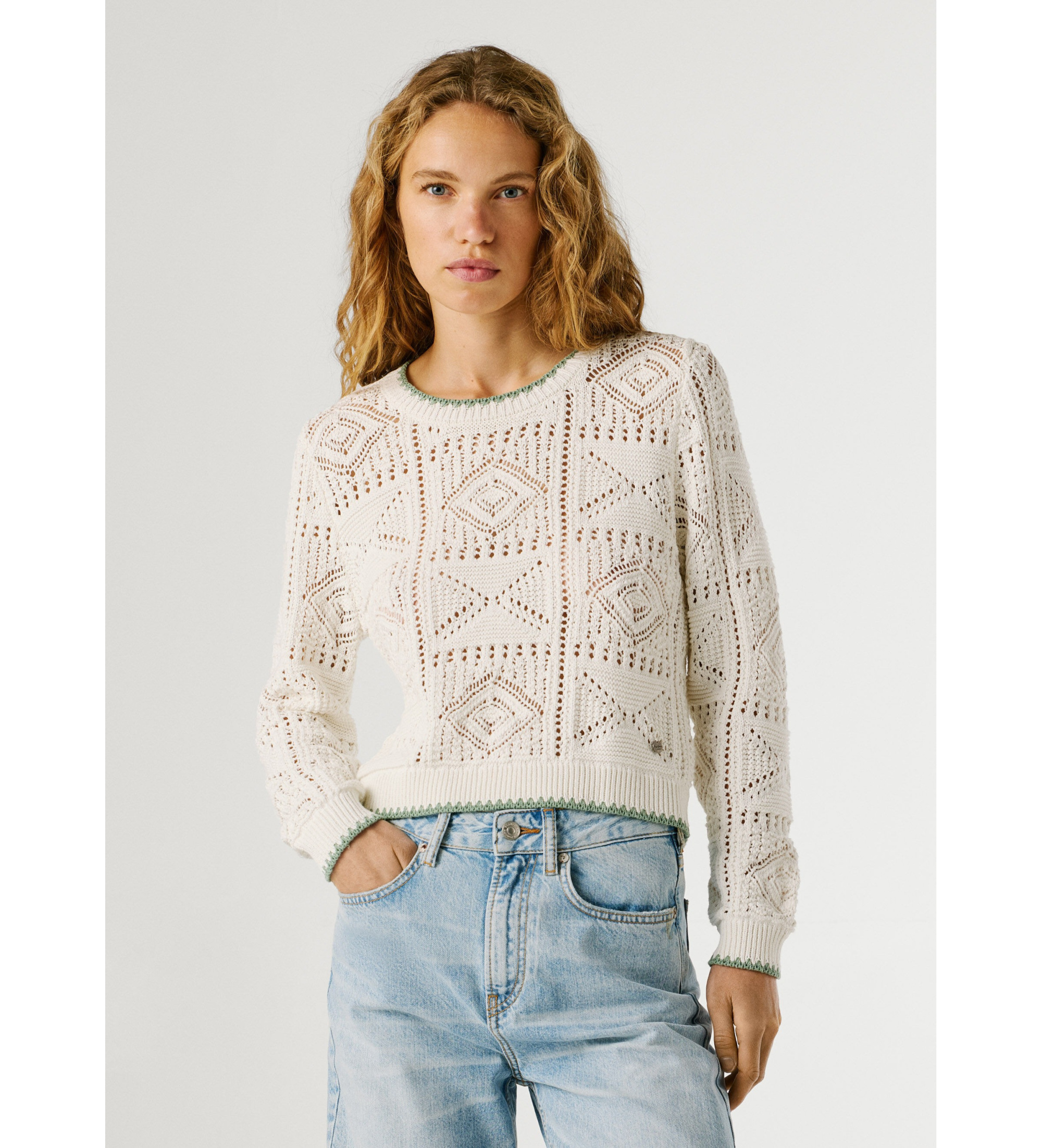 Pepe Jeans für Damen. PL7000135 Pullover Kas beige (M), Lässig, Baumwolle