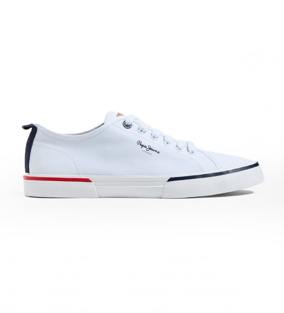 Pepe Jeans für Herren. PMS30811 Turnschuhe Kenton Smart 22 weiß (44), Stoff, Wohnung, Schnürsenkel, Lässig, Nachhaltig