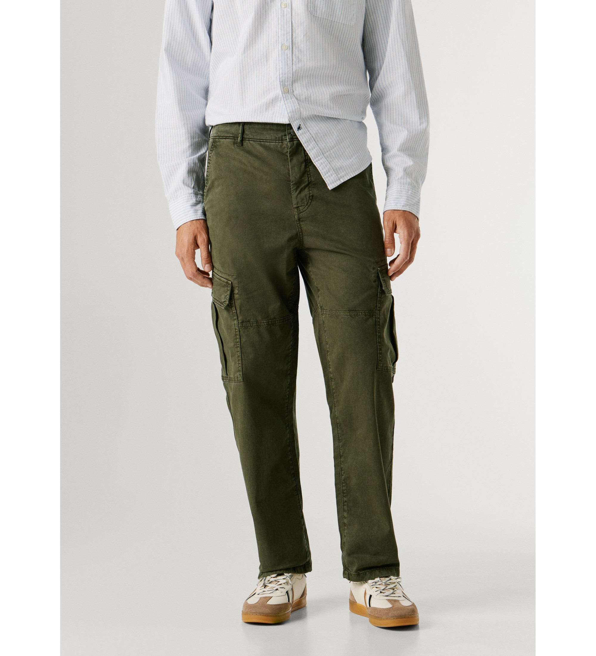 Pepe Jeans für Herren. PM2100078 Regular Utility Cargo-Hose grün (34), Lässig, Baumwolle