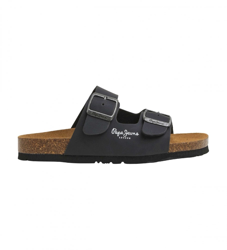 Pepe Jeans für Damen. PBS90054 Sandalen Double Kansas schwarz (32), Wohnung, Keine, Lässig, PVC